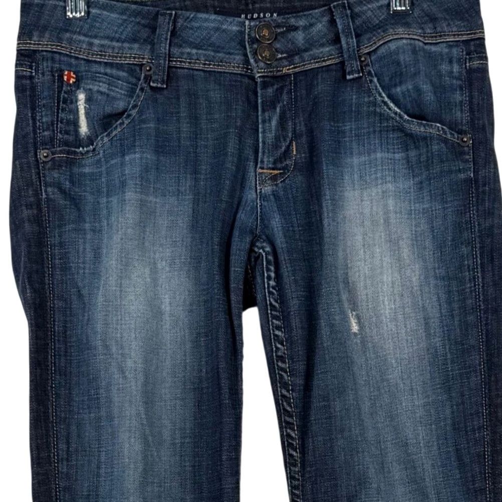 Hudson Hudson Jeans Skinny Straight Dark Wash 27 5-Pocket Denim Blue Regular Waist 30 Inseam 30 No Vintage Womens Jeans Size 27" / US 4 / IT 40 - 2 Thumbnail