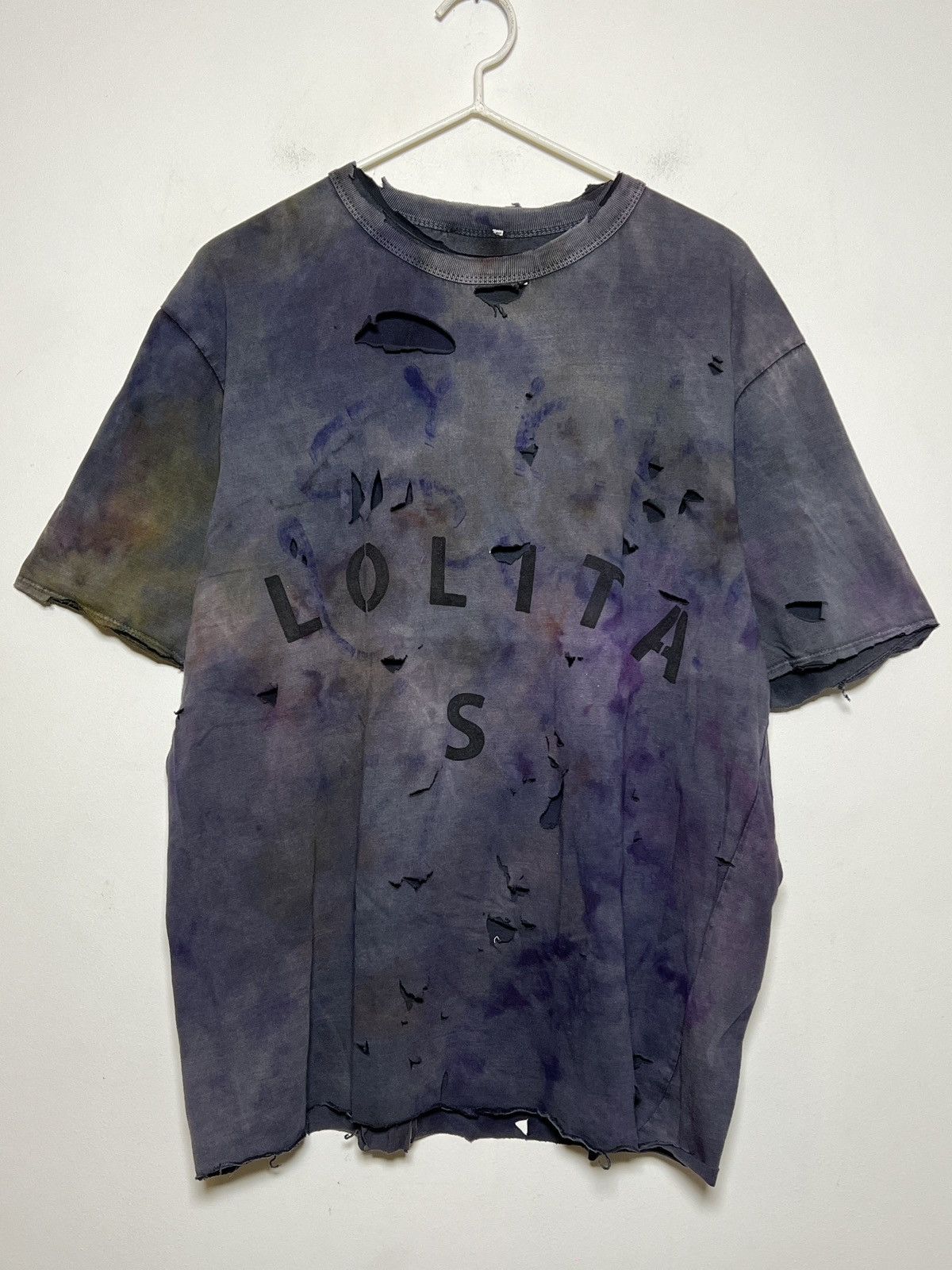handmade tie dye trashed painter t shirt 1/1 y2k