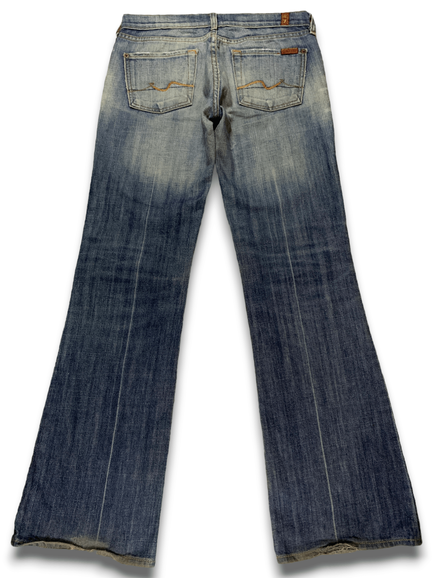 7 For All Mankind Vintage USA 7 For All Mankind Mud Wash Flare Denim Jeans Size 30" / US 8 / IT 44 - 2 Thumbnail
