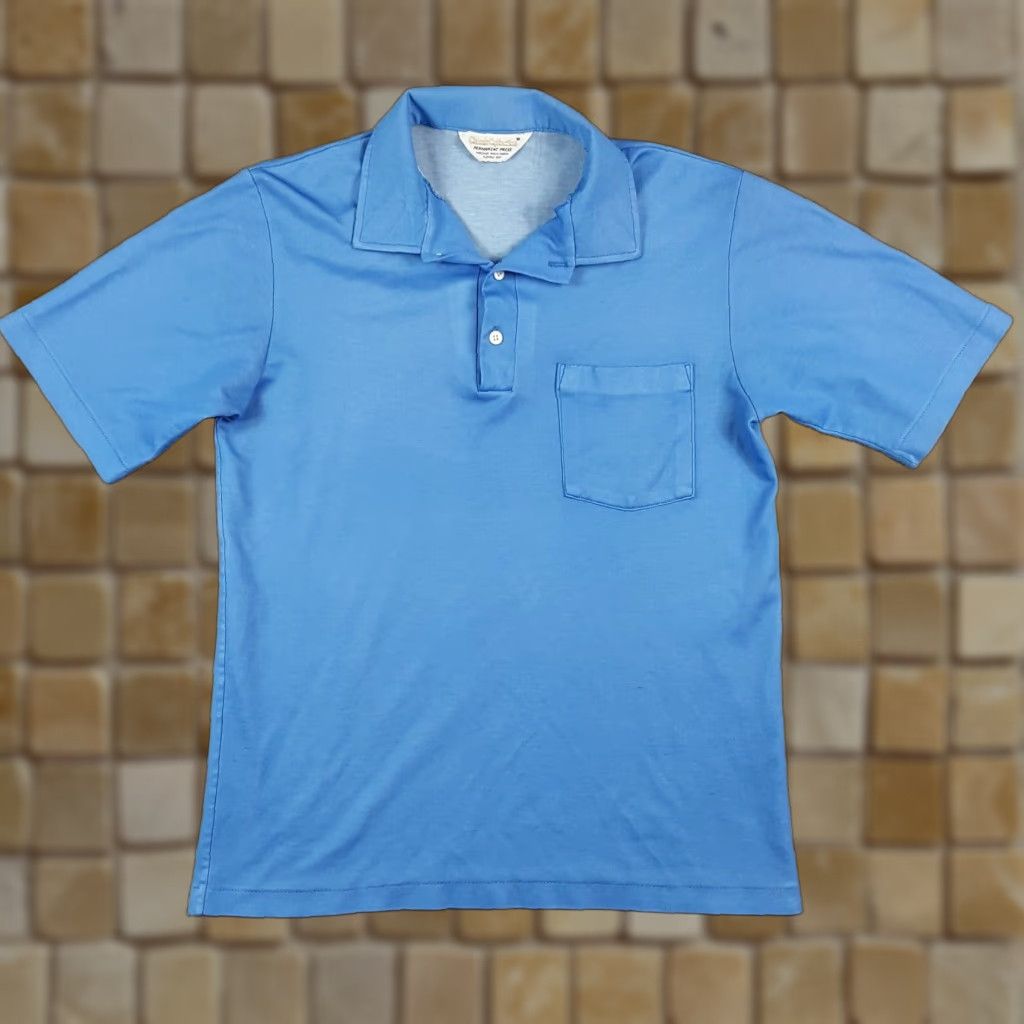 Vintage Vintage Classic Collection Polo Shirt Men Blue Button Collared Short Sleeve 70s 80s Preppy Cotton Polyester Size M Size US M / EU 48-50 / 2 - 1 Thumbnail