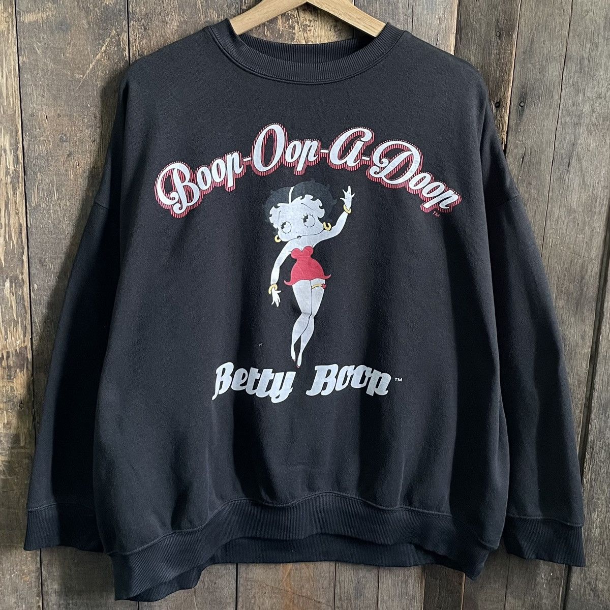 image of Vintage Denifits X Betty Boop Crewneck Sweatshirt in Black, Men's (Size XL)