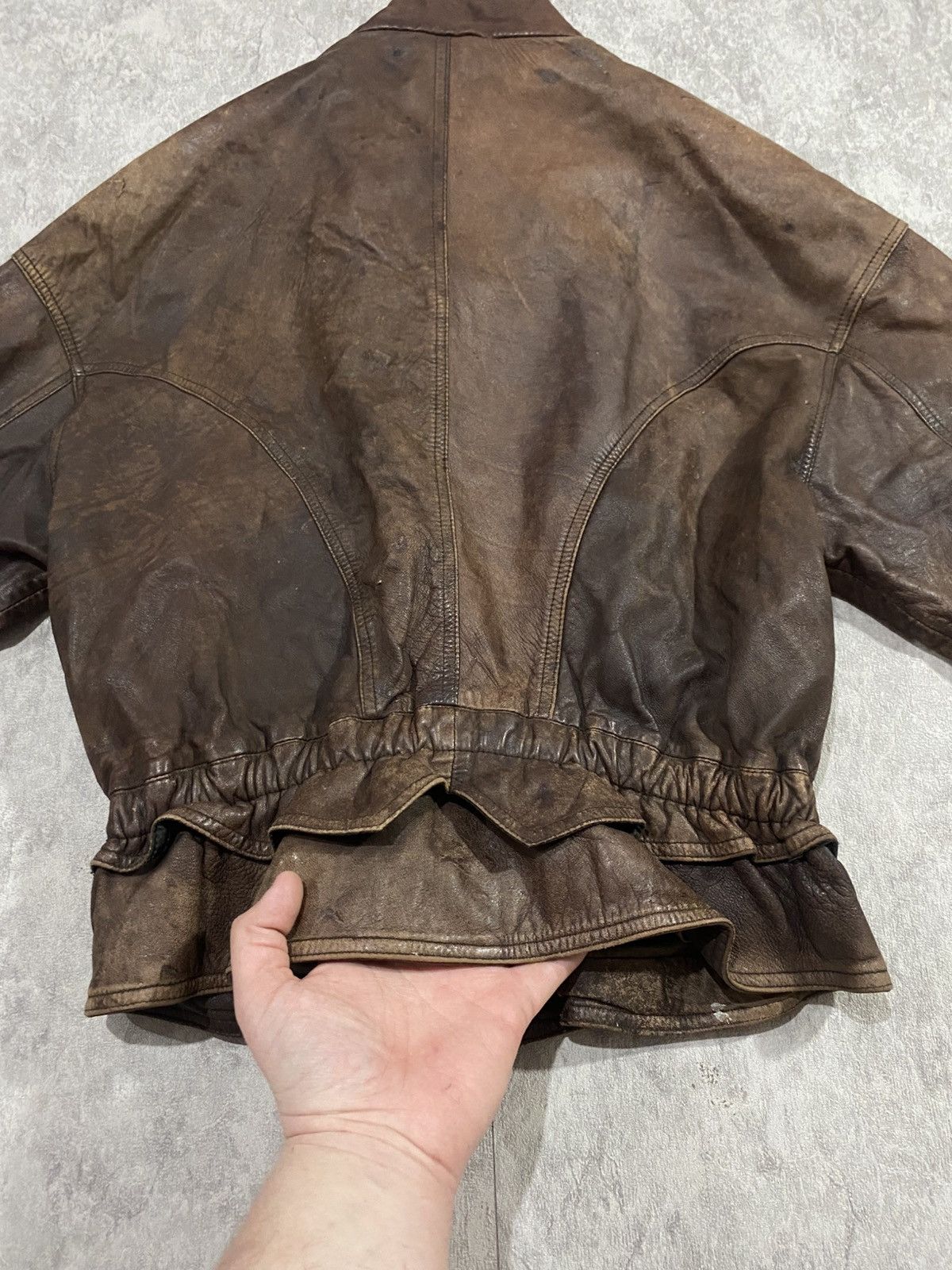 Le Grande Bleu (L.G.B.) Vintage Distressed Leather Jacket LGB If Six Was Nine Style Size M / US 6-8 / IT 42-44 - 19 Thumbnail