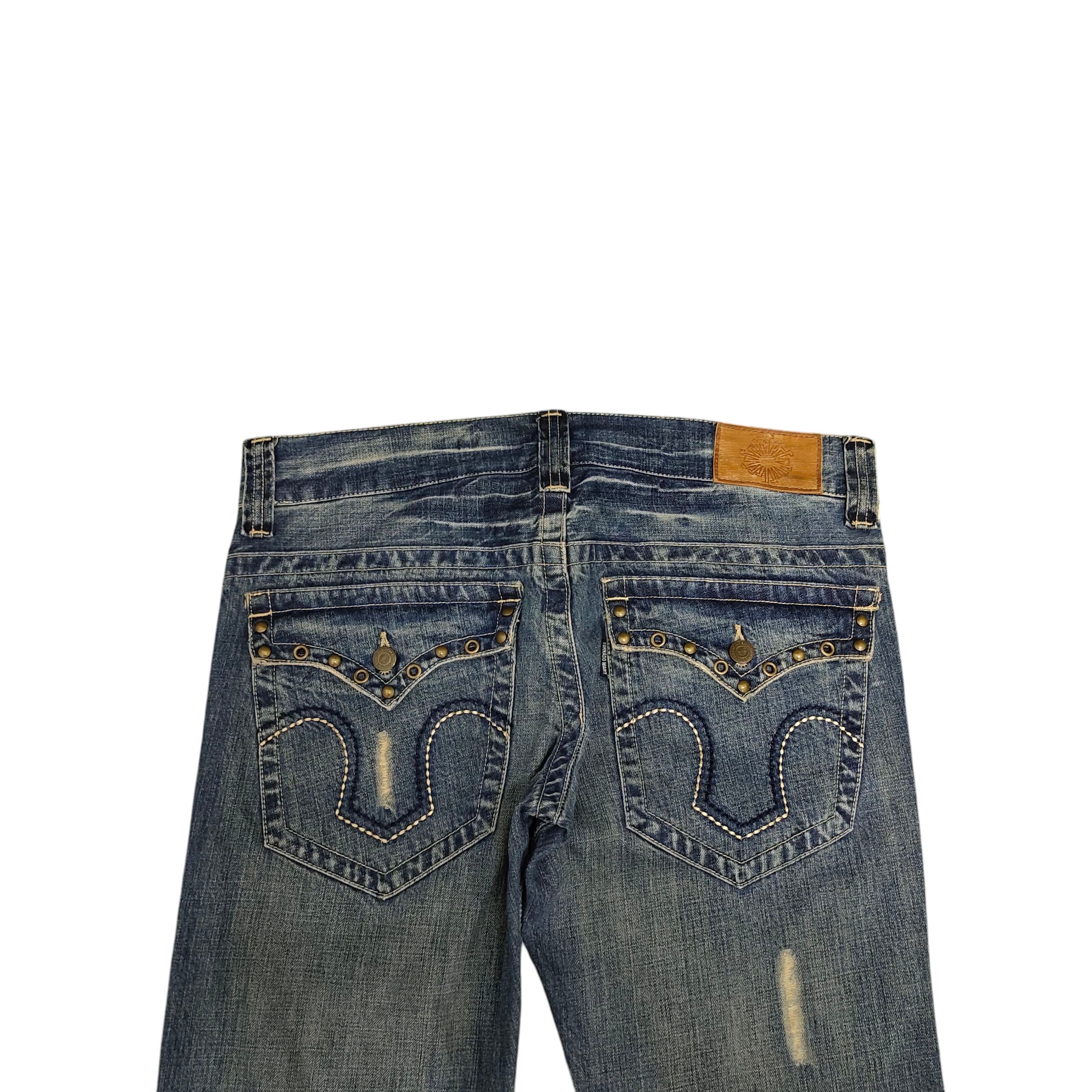 Tornado Mart Flare Jeans Tornado Mart Studded Embroider Distress Bootcut Size US 33 - 3 Thumbnail