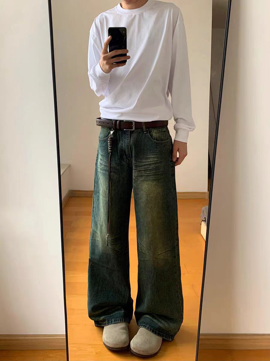 Japanese Brand × Jean Vintage wide leg washed and distressed baggy jeans Size US 34 / EU 50 - 3 Thumbnail