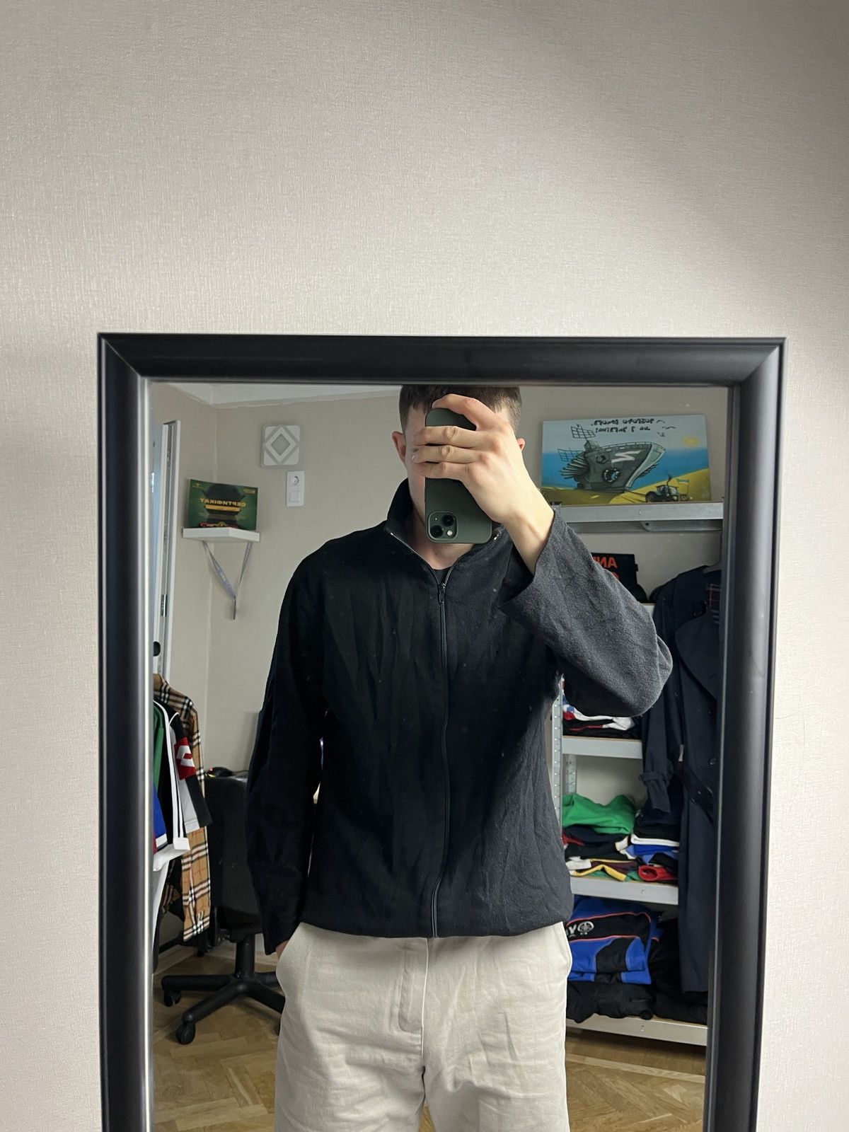 Yohji Yamamoto Yohji Yamamoto Pour Homme Distressed Rare Fleece Jacket Size US S / EU 44-46 / 1 - 2 Thumbnail