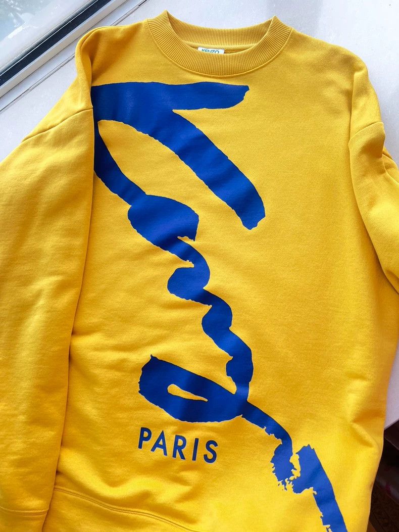 Kenzo KENZO Bright Yellow Contrasting Classic Font Printed Long Size XS / US 0-2 / IT 36-38 - 2 Thumbnail