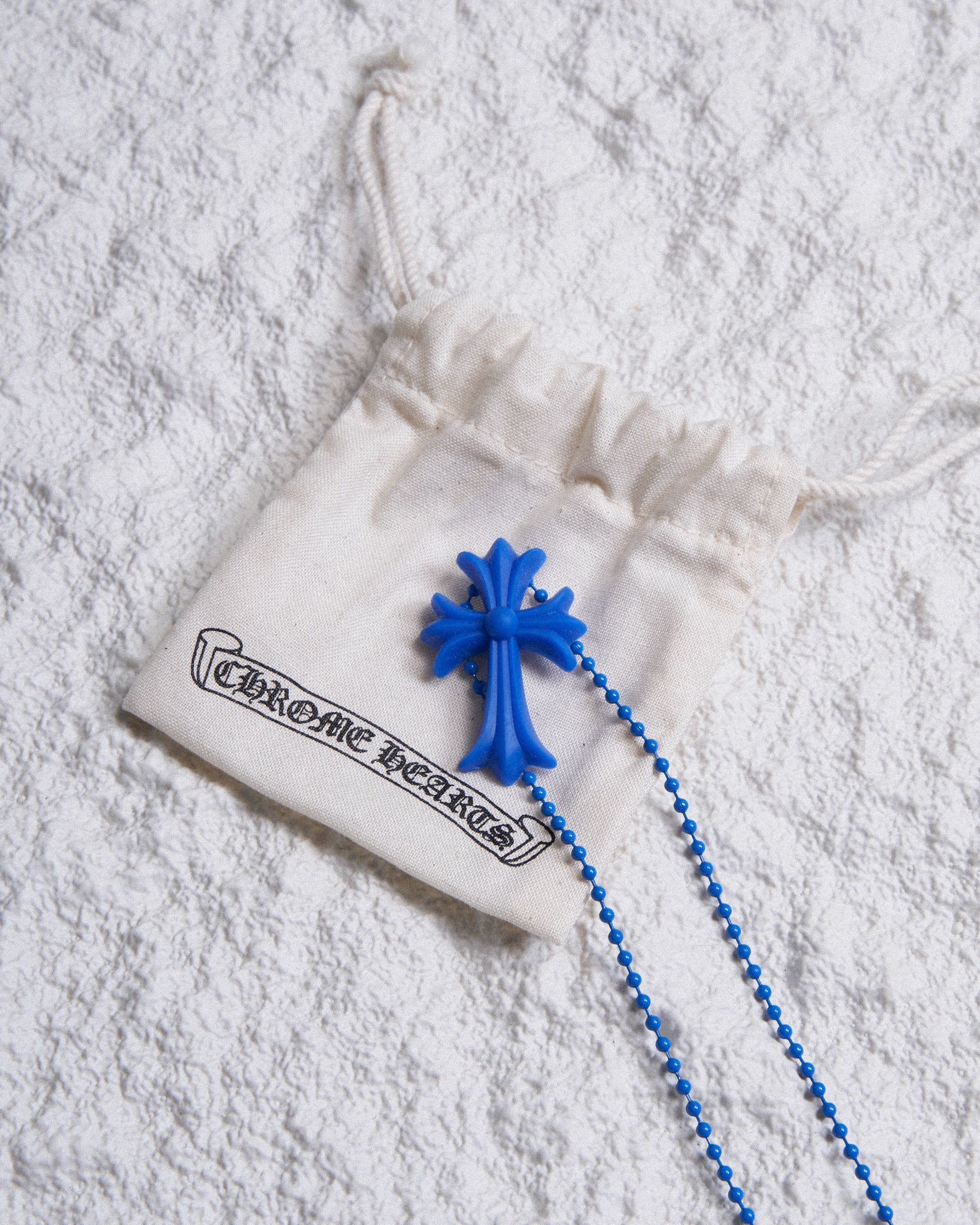 Chrome Hearts Chrome Hearts Silicrome Cross Necklace Blue Size ONE SIZE - 4 Thumbnail