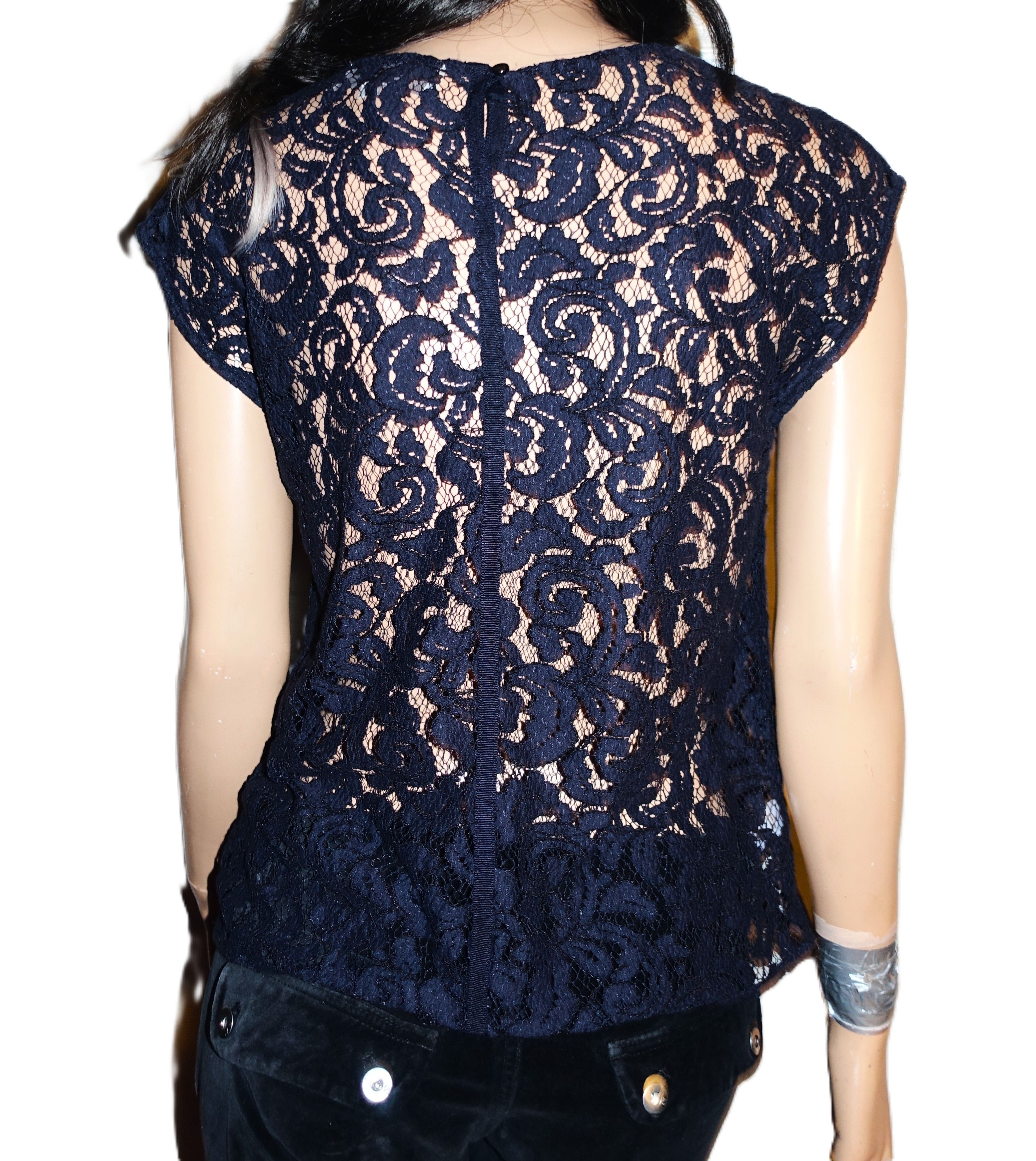 Loft Ann Taylor Loft Black Lace Blouse S Size S / US 4 / IT 40 - 5 Thumbnail