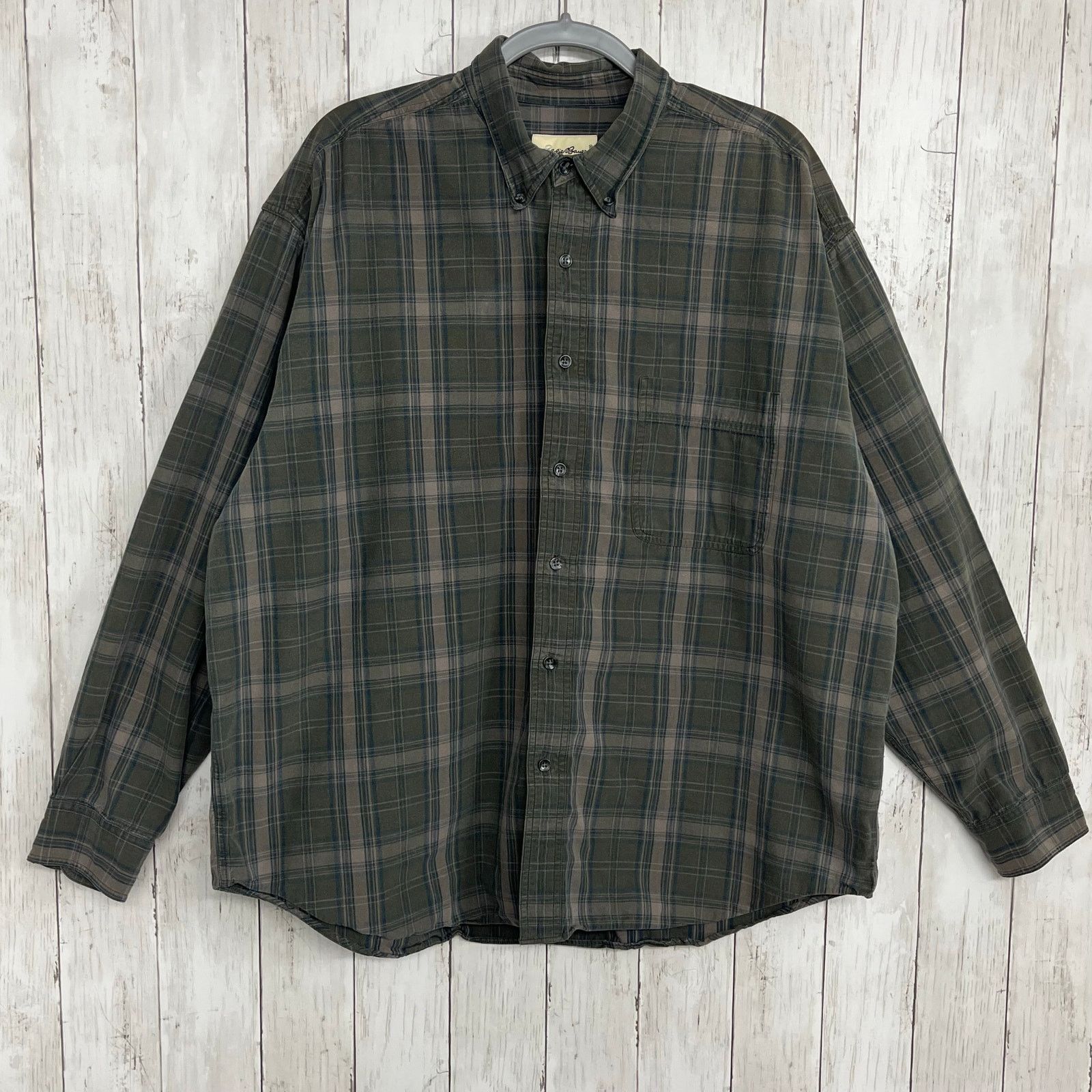 Eddie Bauer Eddie Bauer Green Plaid Button Up Shirt XL Size US XL / EU 56 / 4 - 1 Thumbnail