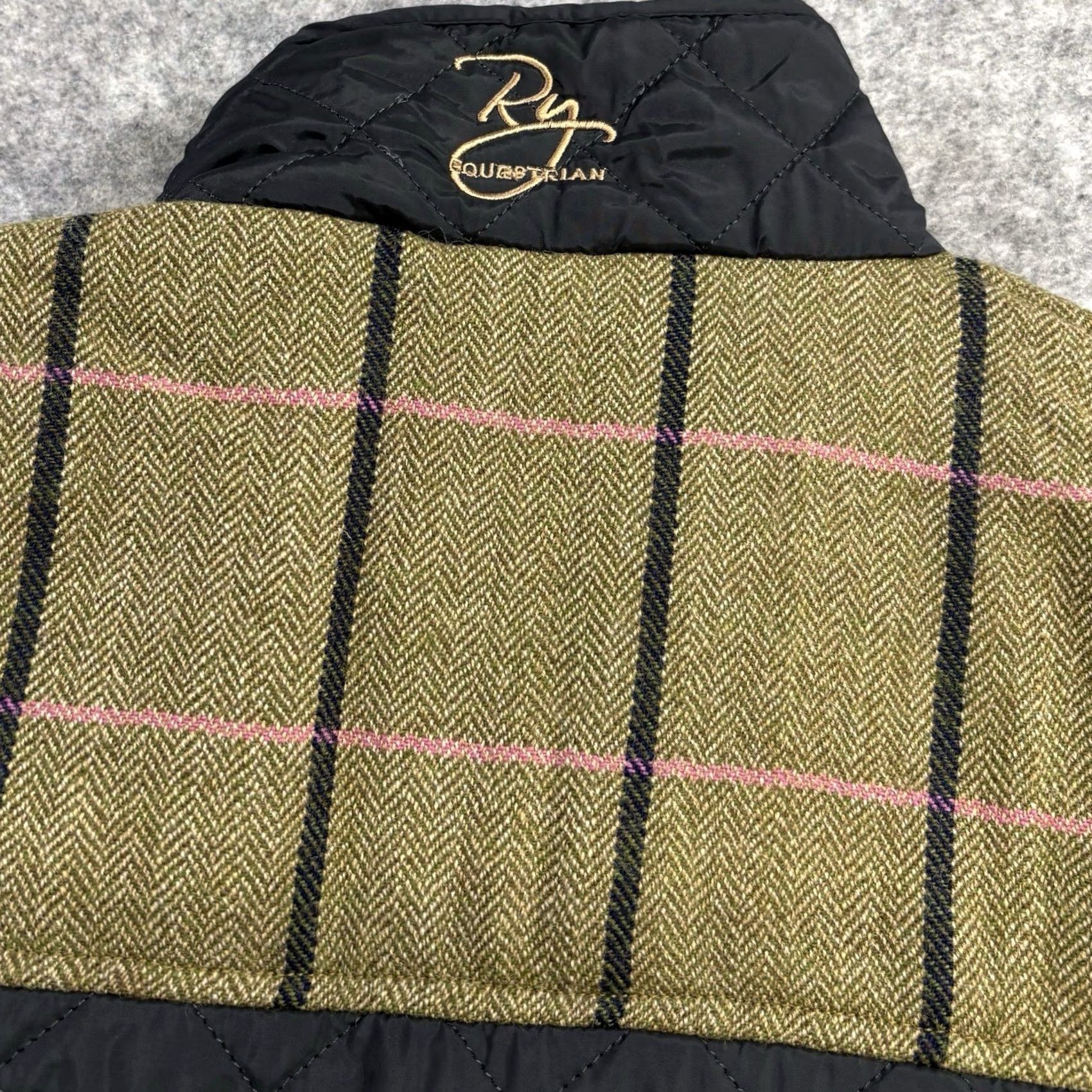 Vintage VINTAGE? No — Rydale Tweed Trim Quilted Jacket Women M Black Argyle/Diamond Quilted All Seasons Pockets Zip/Snap Equestrian Country Modern Regular Size M / US 6-8 / IT 42-44 - 6 Thumbnail