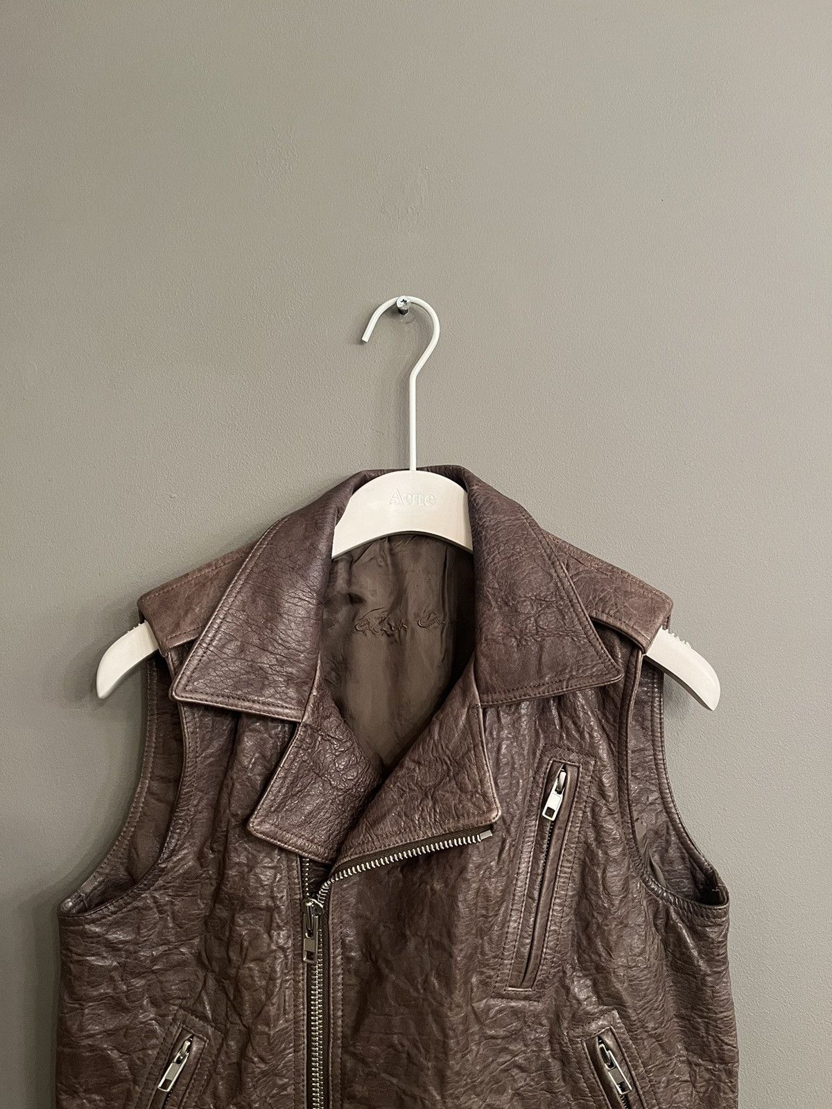 Rick Owens Rick Owens Stooges Crinkled Leather Vest Size S / US 4 / IT 40 - 2 Thumbnail