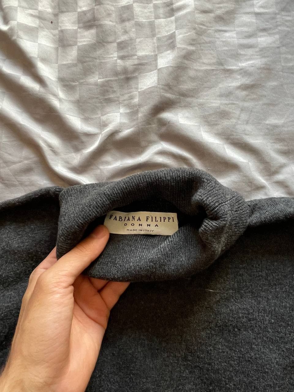 Fabiana Filippi Fabiana Filippi Wool Grey Sweater turtleneck Size L / US 10 / IT 46 - 3 Thumbnail