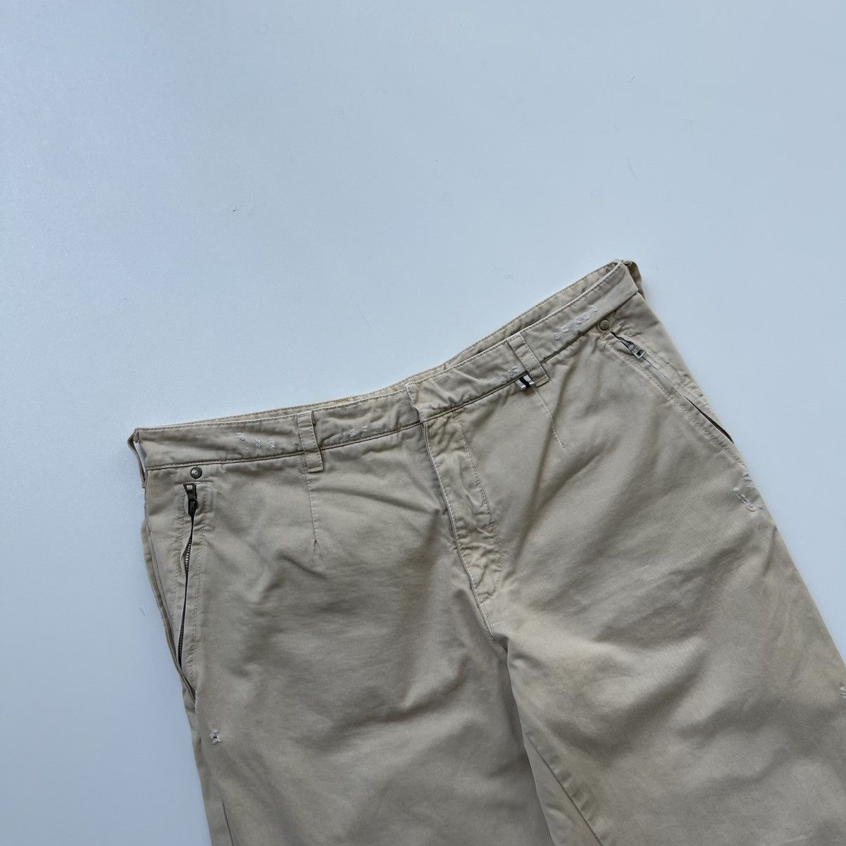 Prada Prada Vintage Pocket Archive Distressed Pants Beige Size US 34 / EU 50 - 2 Thumbnail