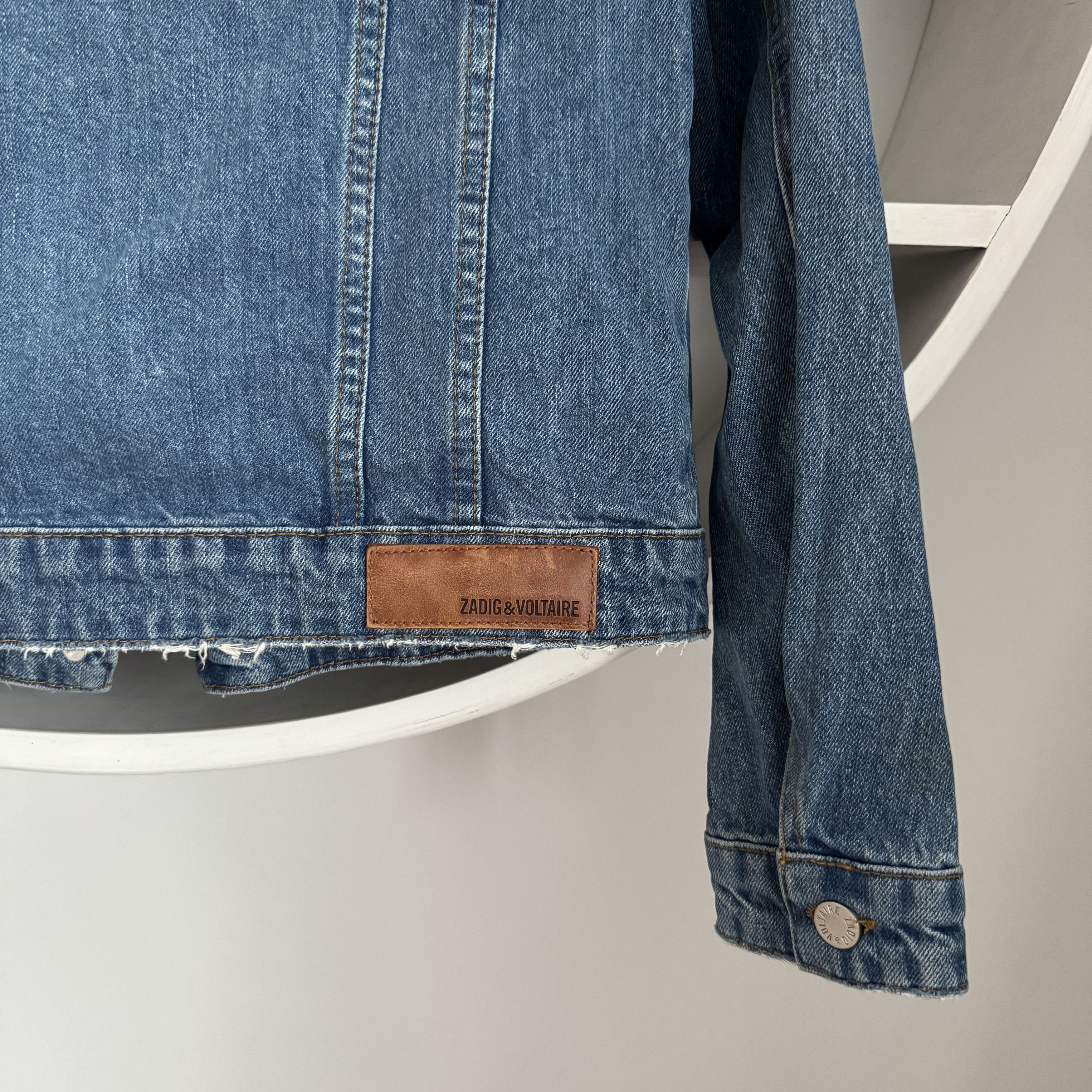 Zadig & Voltaire Women's ZADIG & VOLTAIRE KIOKY Jeans Denim Distressed Jacket Size S / US 4 / IT 40 - 12 Thumbnail
