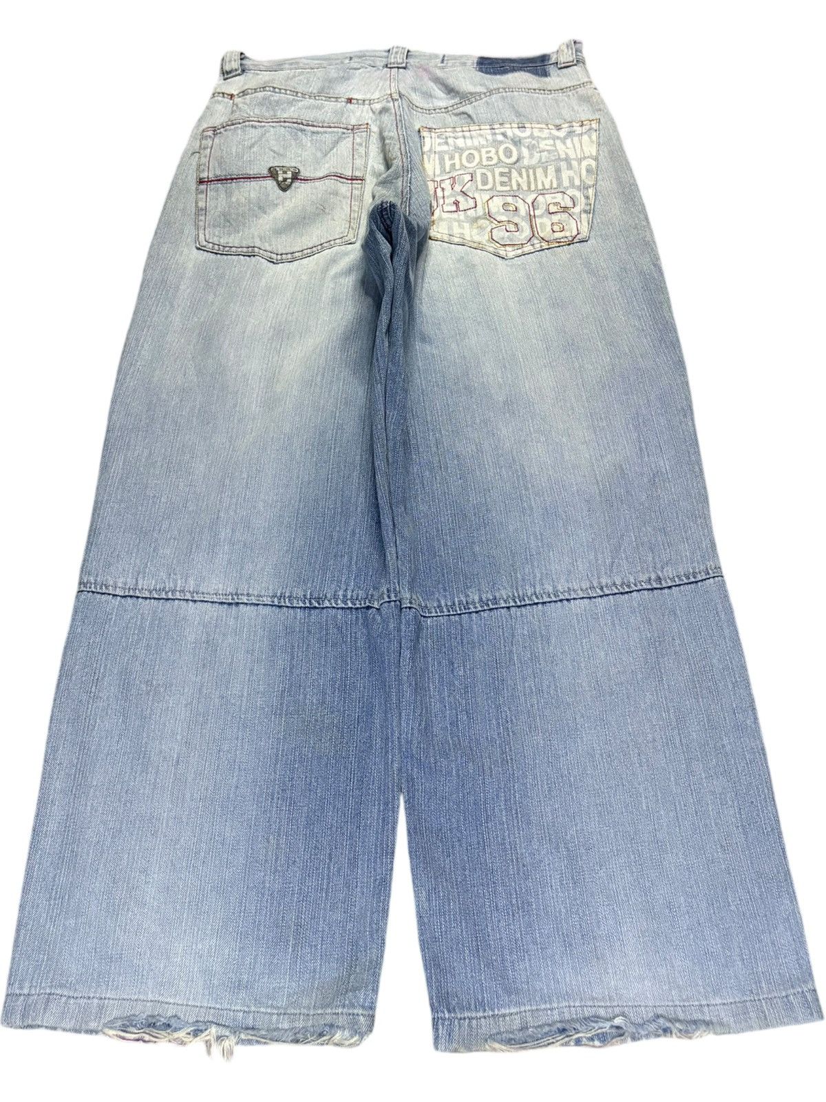 Hobo Vintage Hobo Embroidered Double Knee Baggy Cargo Jeans Size US 33 - 2 Thumbnail