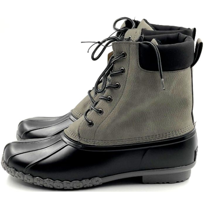 mens duck boots grey
