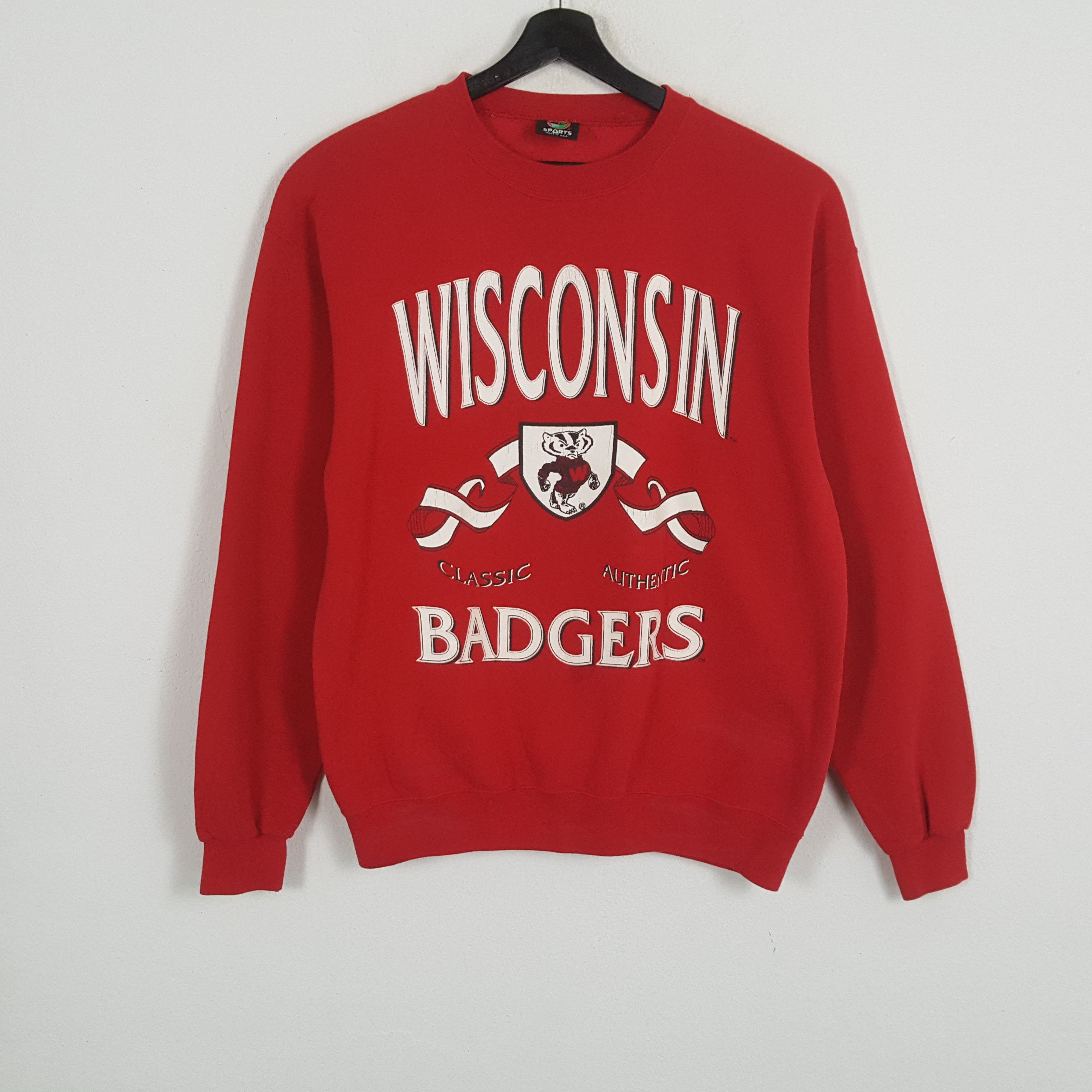 NFL × Vintage WINCONSIN BADGERS NFL Football Team Vintage Sweatshirt Size US L / EU 52-54 / 3 - 1 Thumbnail