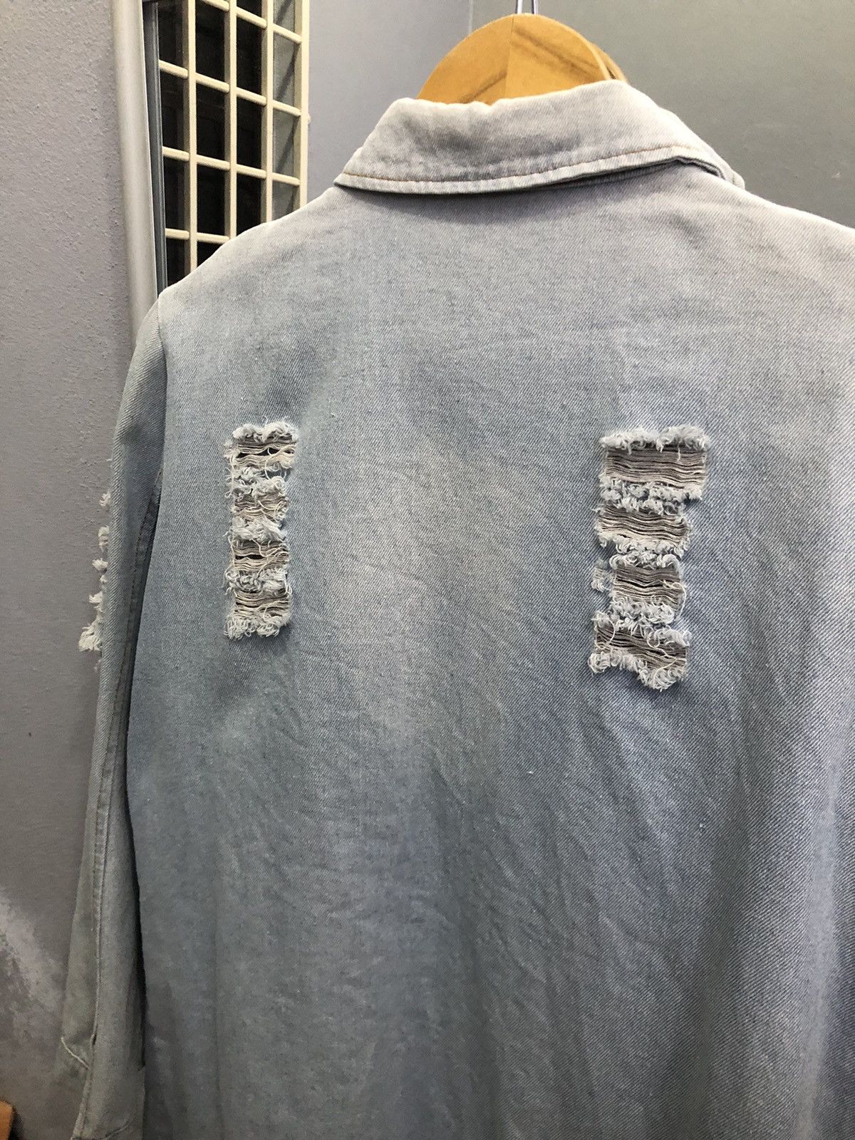 Japanese Brand Ruyi Distressed Denim Long Jacket Y2K Grunge Size M / US 6-8 / IT 42-44 - 12 Thumbnail