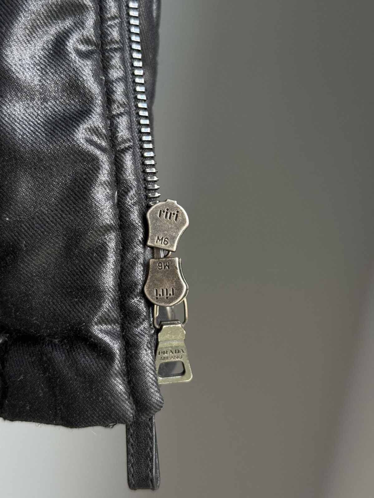 Prada Prada Leather Logo Gabardine Black Down Puffer Jacket Size US XL / EU 56 / 4 - 12 Thumbnail