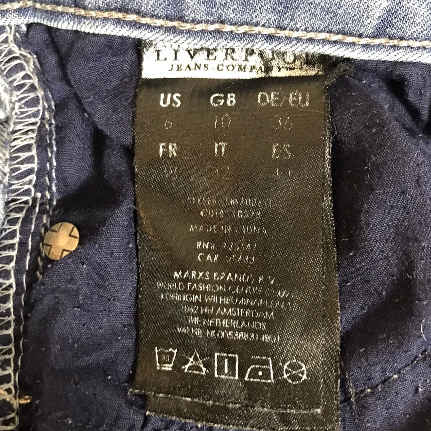 Vintage Liverpool Jean Company Womens 6 Crop Jeans Distressed Destroyed Medium Wash Size 28" / US 6 / IT 42 - 5 Thumbnail