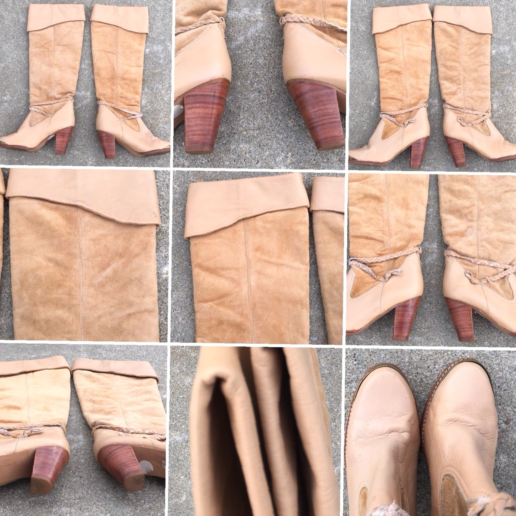 Vintage VINTAGE Cowboy Boots Leather Suede Western 5 1/2 B Beige 1970s 1980s Mens Womens Unbranded Shoes Medieval 70s 80s Western Look Size US 6 / IT 36 - 5 Thumbnail
