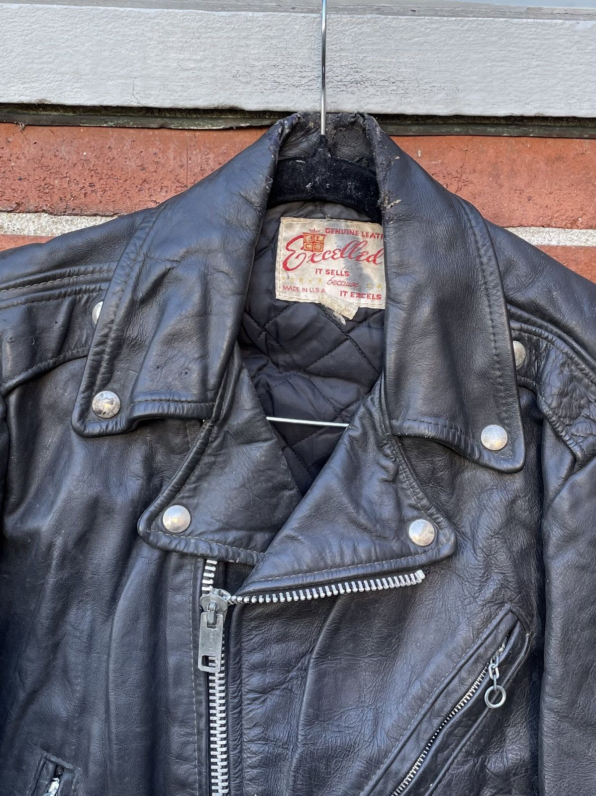 Excelled VTG 70s Excelled Size 36 Black Leather jacket Brando Size US S / EU 44-46 / 1 - 6 Thumbnail
