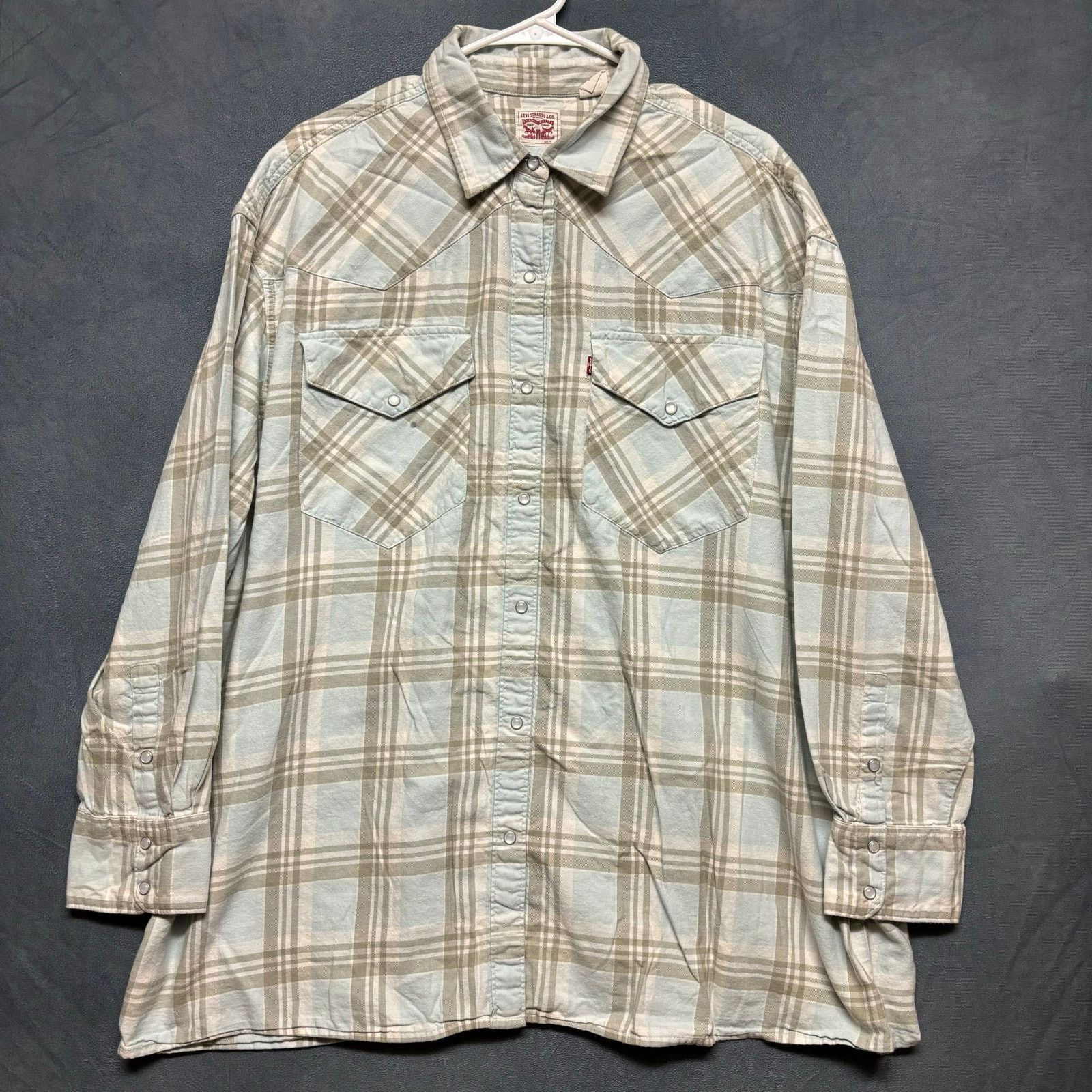 Levi's Levi’s Flannel Plaid Western Shirt Pearl Snaps Men’s XL Size US XL / EU 56 / 4 - 1 Thumbnail