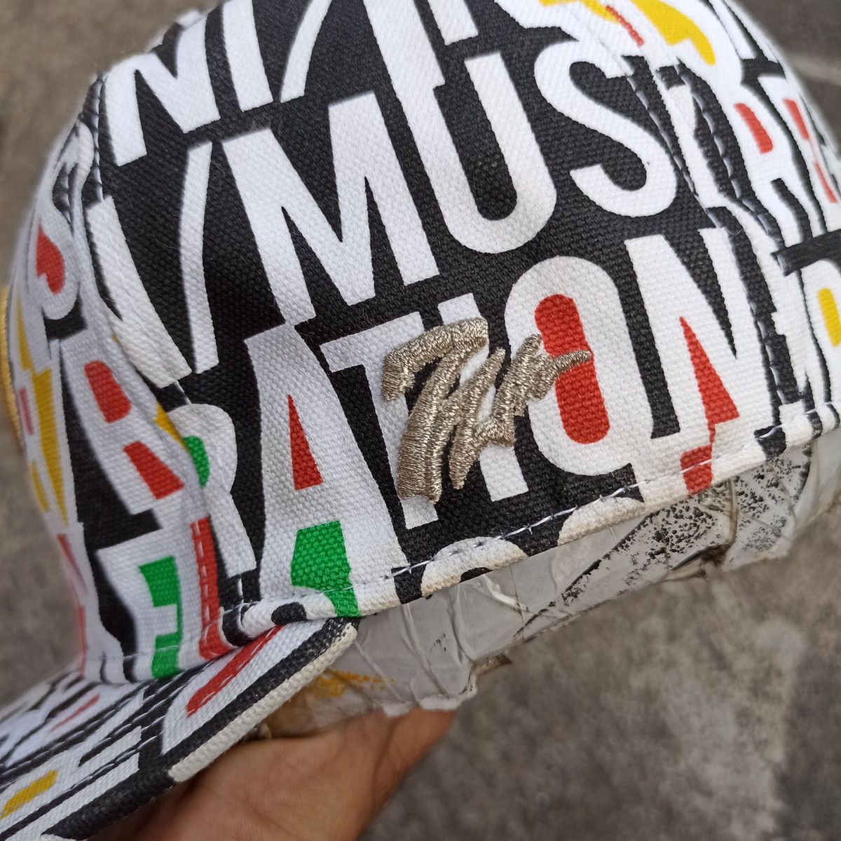 Bob Marley SICK fitted reggae full print with gold lion embroidery cap Size 34 - 5 Thumbnail