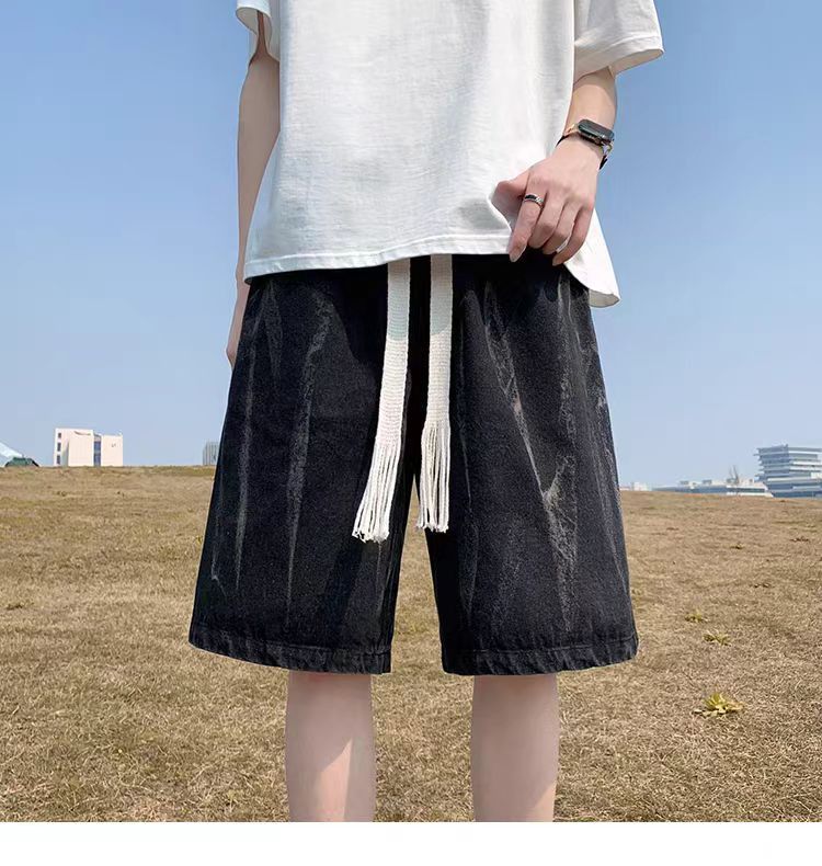 Black High Street Vintage Casual Denim Shorts