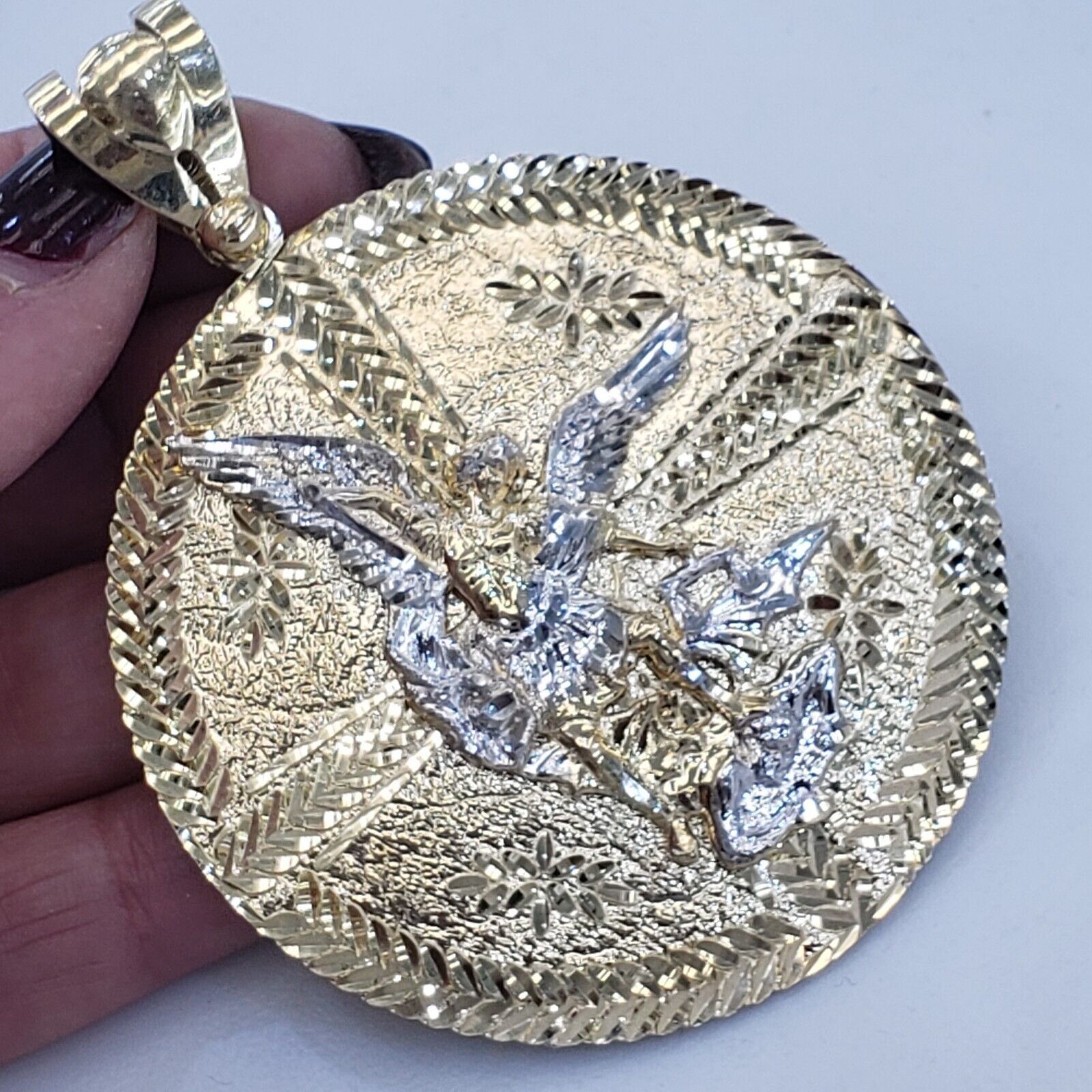 Other Solid 14k Gold saint Michael Pendant Charm Heavy Size ONE SIZE - 1 Thumbnail