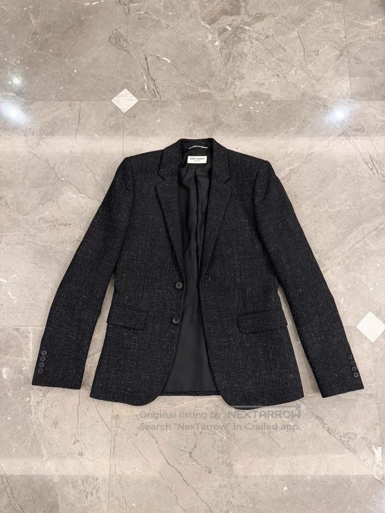 Saint Laurent Paris Saint Laurent Paris Black Wool and Linen Blended Suit Size US S / EU 44-46 / 1 - 8 Thumbnail