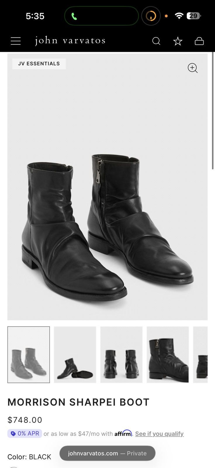 John Varvatos John Varvatos Collection Morrison Sharpei Boots Size 8 Size US 8 / EU 41 - 11 Thumbnail