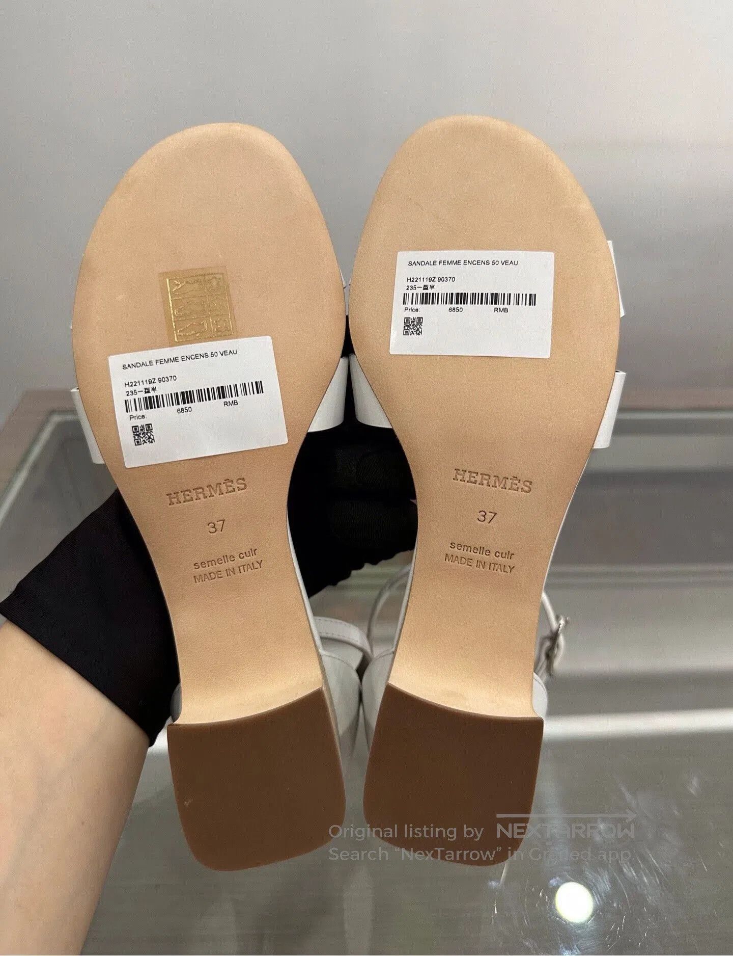 Hermes Hermes White H Logo Tower Buckle Sandals. Size US 6 / IT 36 - 6 Thumbnail