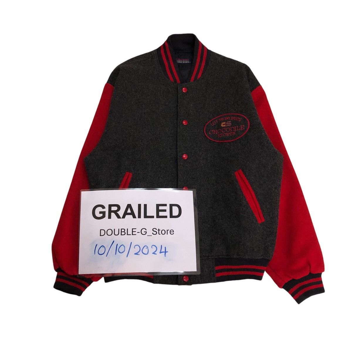 Japanese Brand Vintage Wool Varsity Bomber Jacket Crocodile Sports BigLogo Size US M / EU 48-50 / 2 - 1 Thumbnail