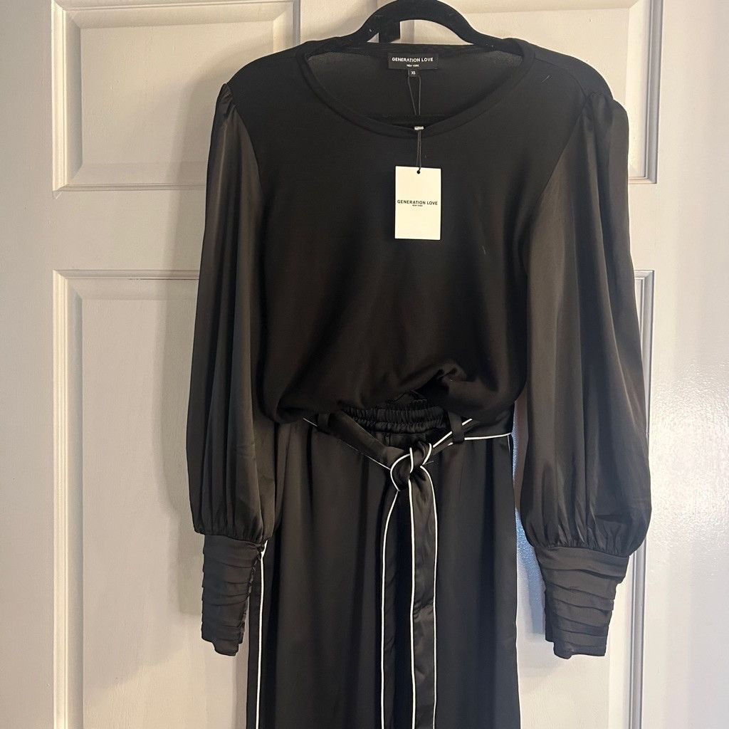 Generation Love Women's Generation Love Black Satin Pants XS Size 24" / US 00 / IT 34 - 9 Thumbnail