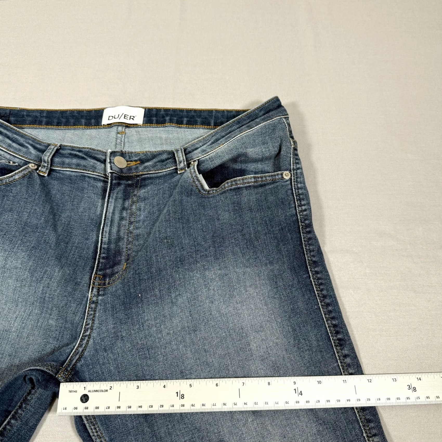 Denime DU/ER Jeans Mens 34x30 Blue Slim Straight Fit Stretch Denim Pants Western Work Jeans Size US 34 / EU 50 - 7 Thumbnail