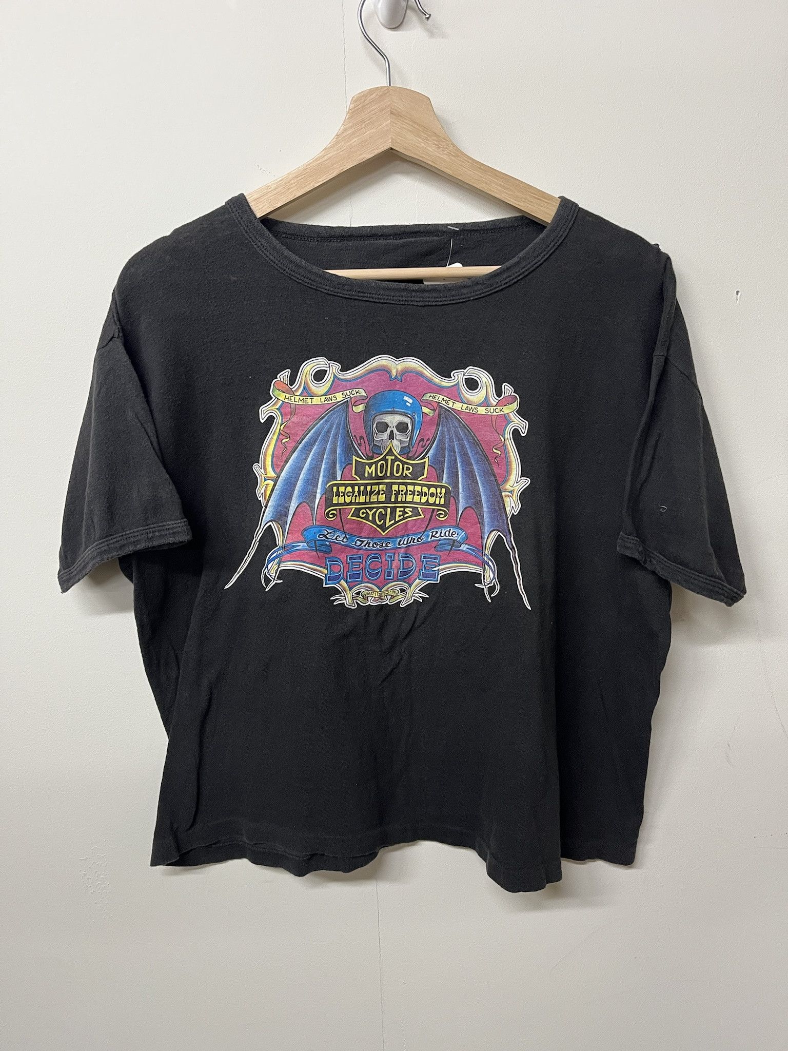 Harley Davidson × Vintage VIntage 1980s Harley Davidson Helmet Laws Suck Legalize Freedom Single Stitch Tee Size L Size US L / EU 52-54 / 3 - 1 Thumbnail