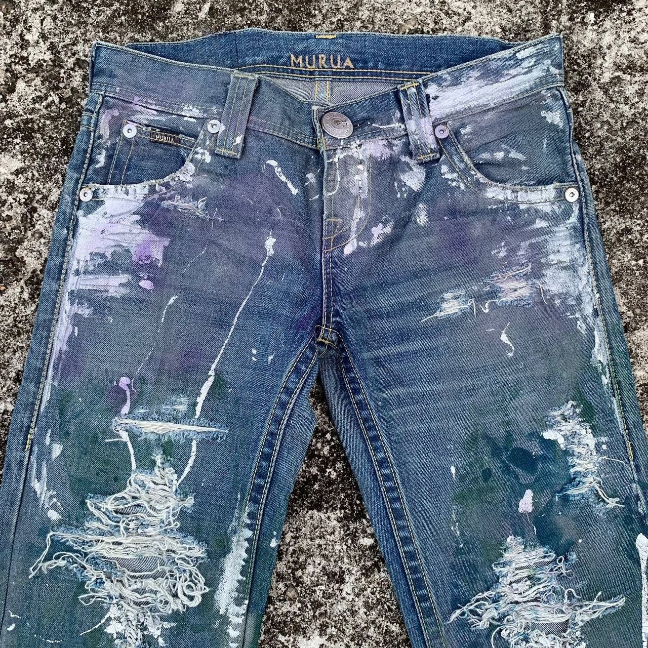 Japanese Brand Murua Thrashed Jeans Distressed Denim Streetwear Motif Japan Size US 30 / EU 46 - 3 Thumbnail