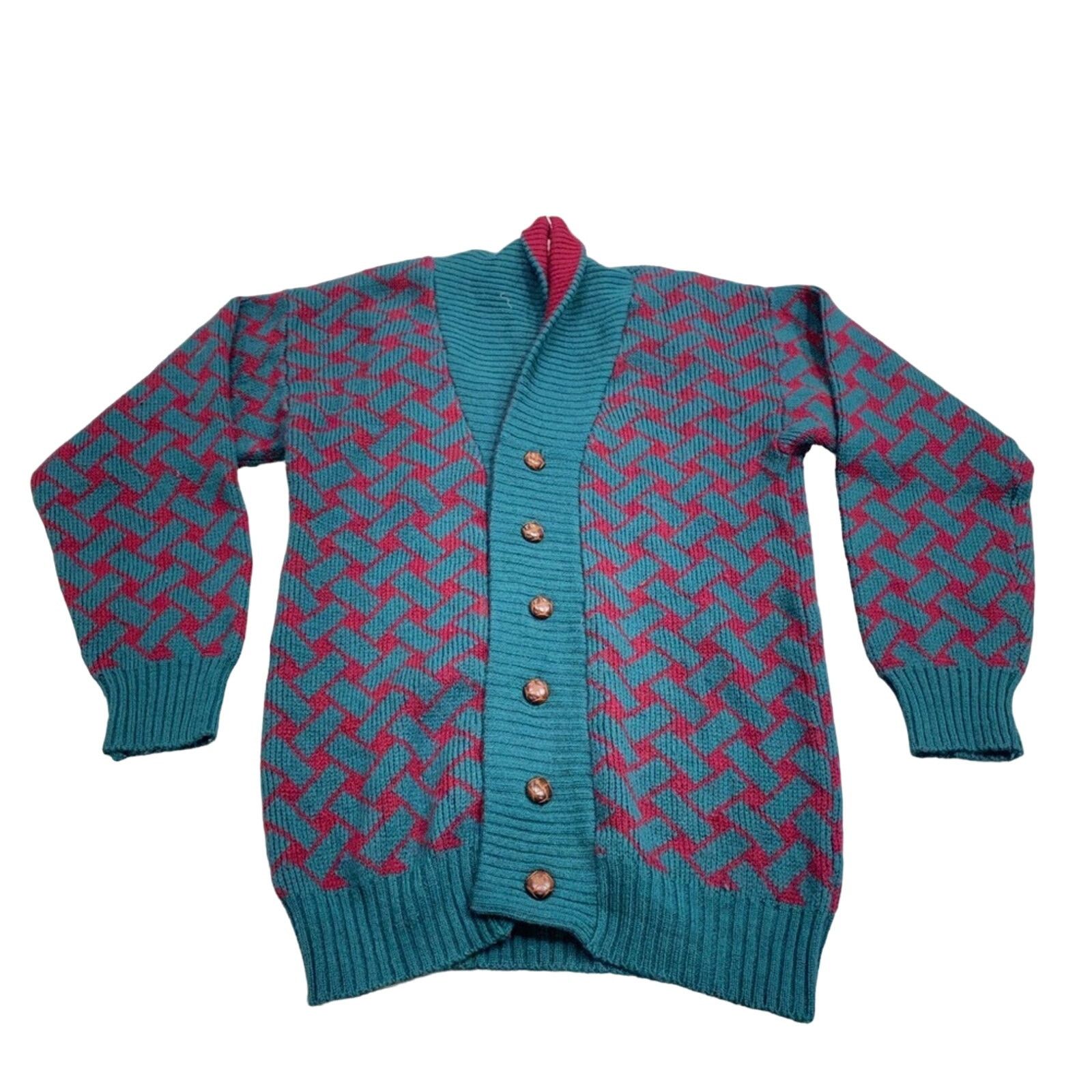 Big Sky Outfitters Vintage Wool Cardigan Long Sleeve Size US L / EU 52-54 / 3 - 1 Thumbnail