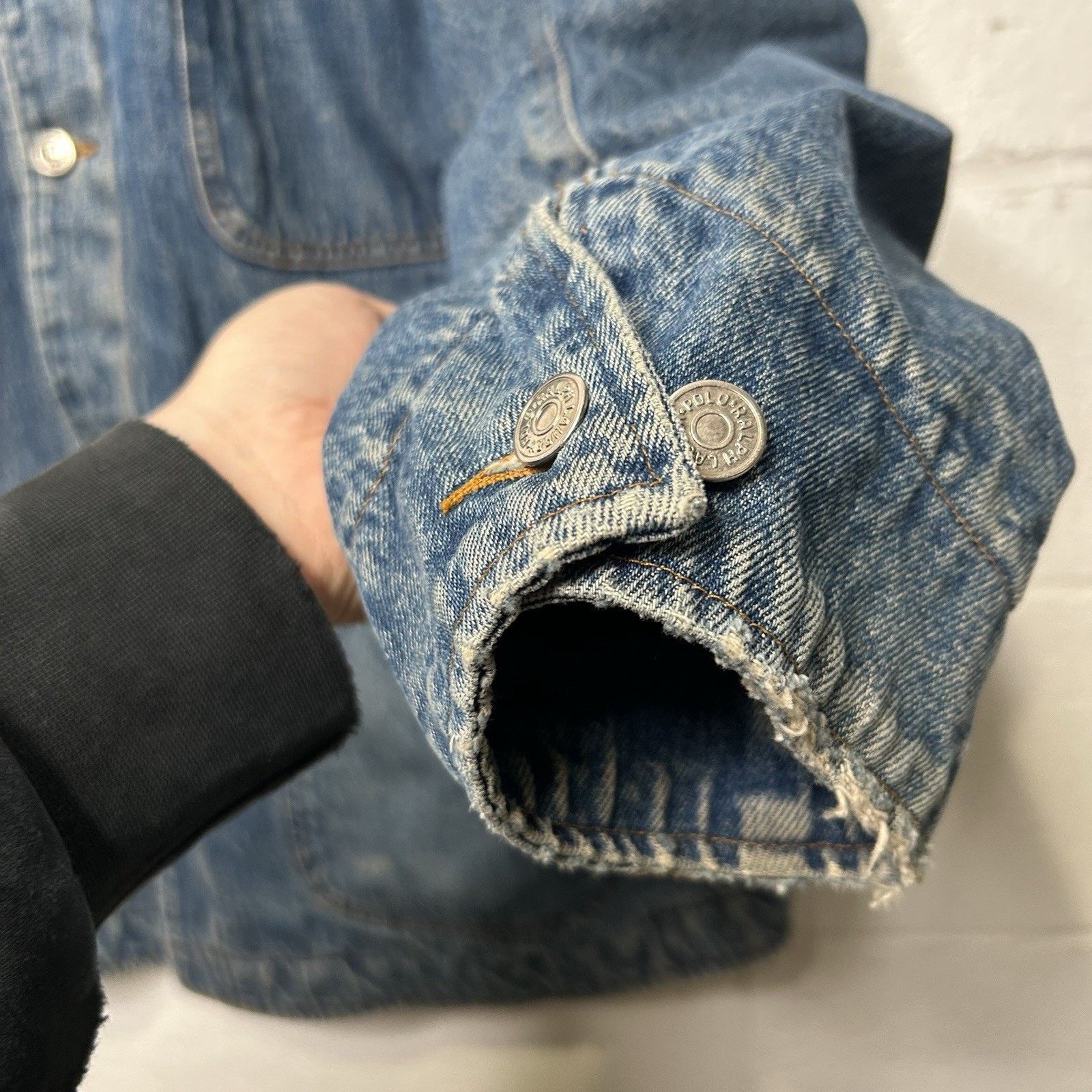 Polo Ralph Lauren VTG Polo Country Ralph Lauren Plaid-Lined Denim Chore Coat Size US XL / EU 56 / 4 - 5 Thumbnail