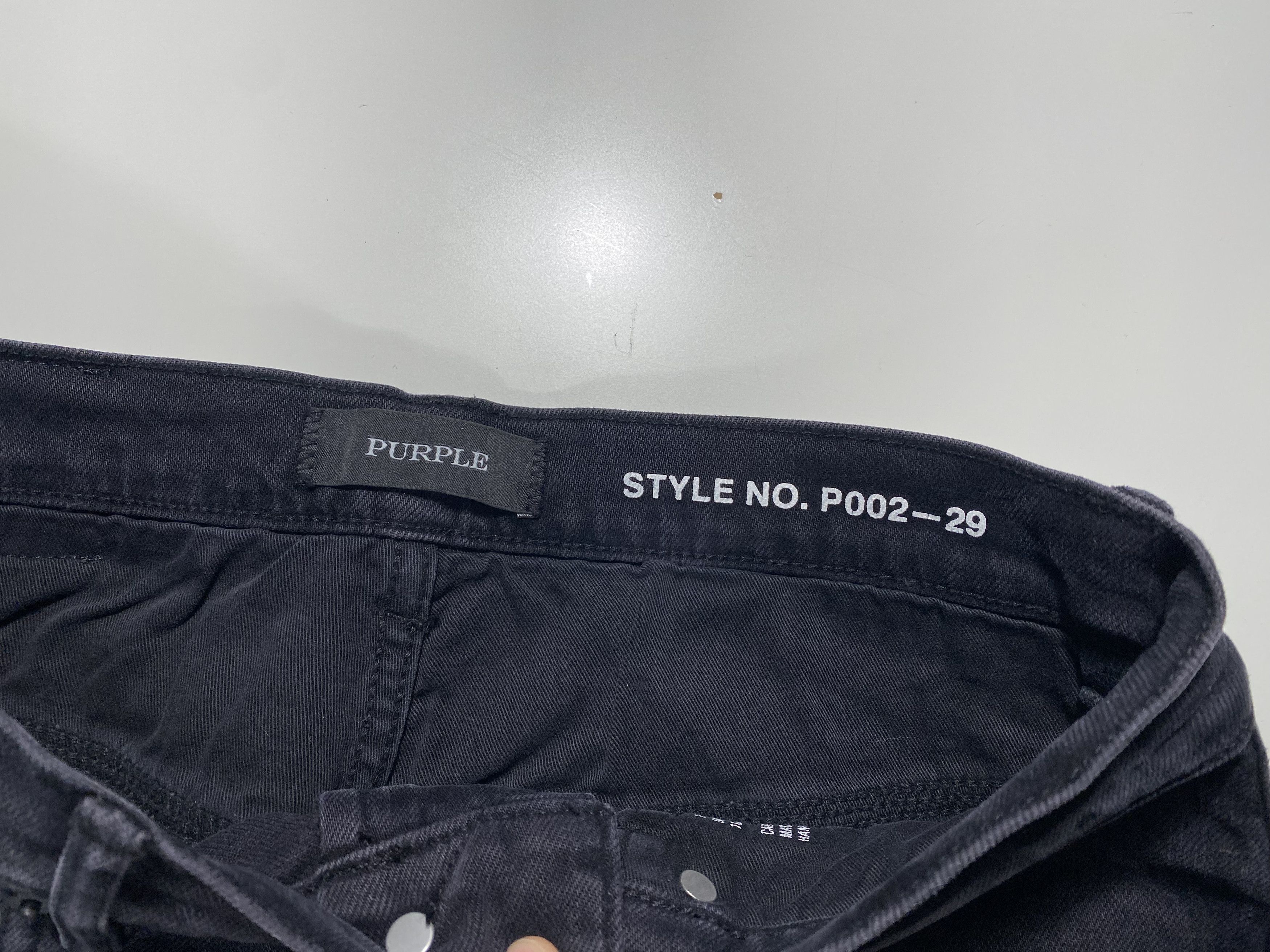 Purple Brand Purple Brand P002-29 Slim Black Blowout Repair Jeans 29x32 Size US 29 - 6 Thumbnail
