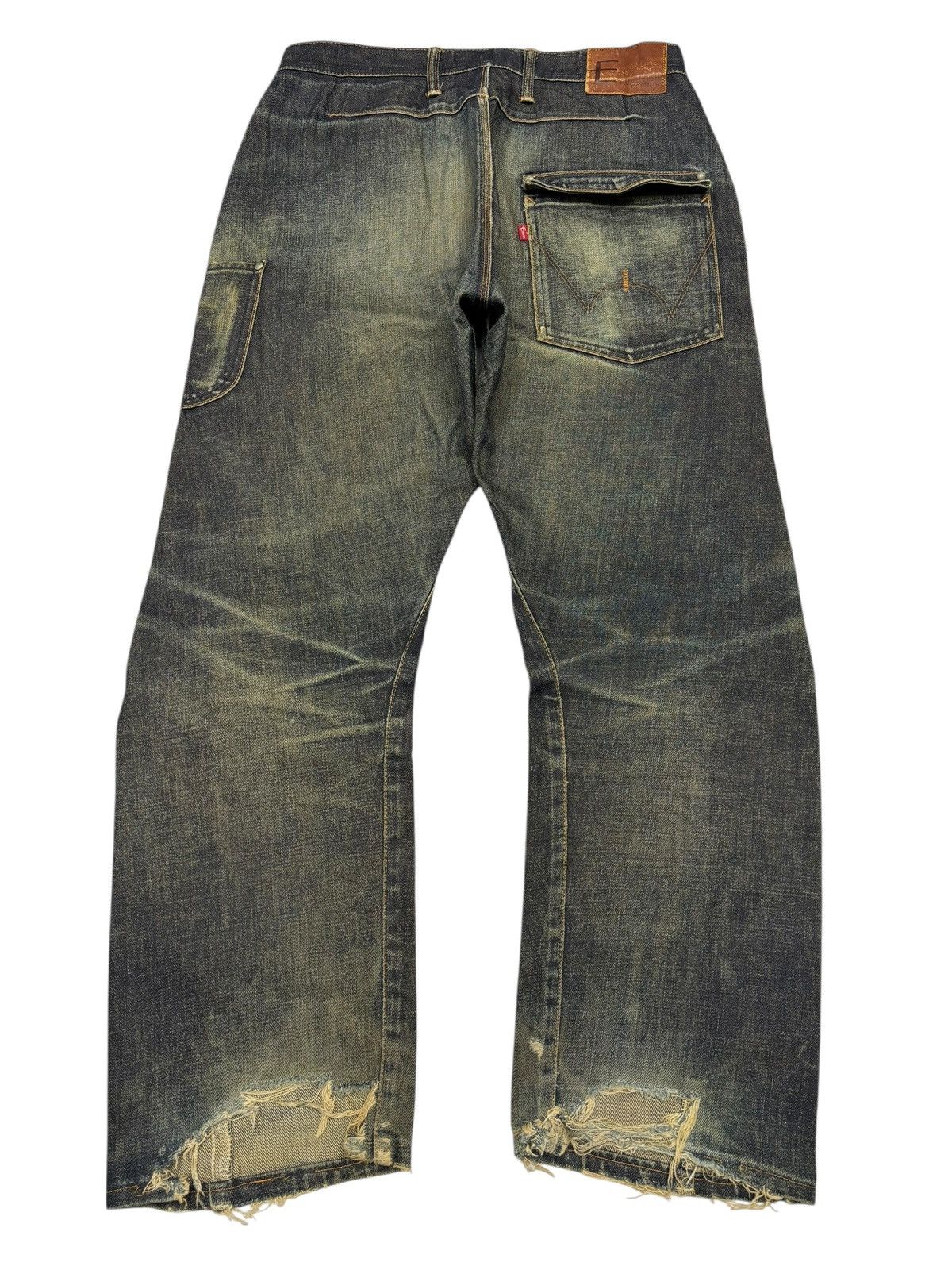 Undercover Rusty Edwin Function Baggy Jeans Mud Wash Denim Loose Size US 31 - 2 Thumbnail