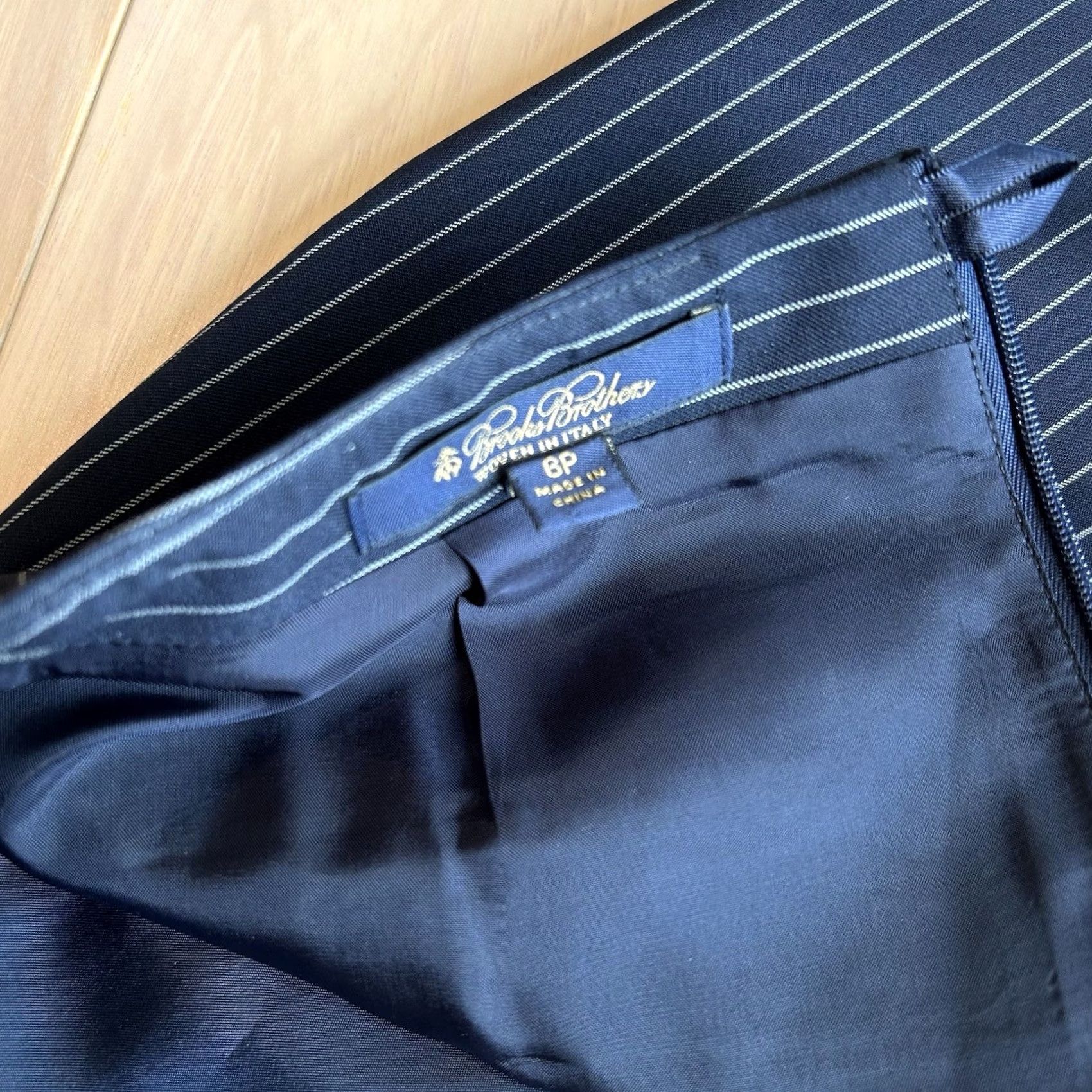 Brooks Brothers Brooks Brothers Loro Piana Pencil Pinstripe Skirt Blue Wool Blend Women’s 6P Size 28" / US 6 / IT 42 - 6 Thumbnail
