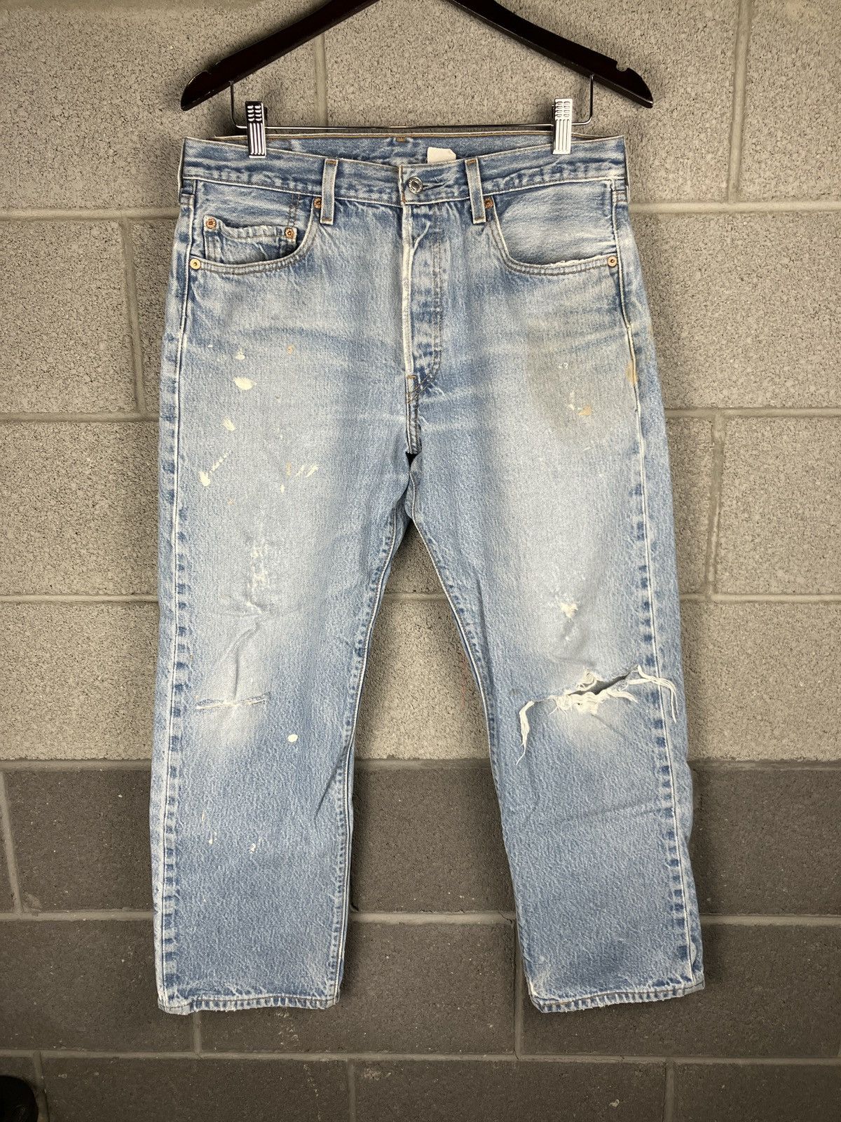 Vintage Vintage Levi’s 501 Distressed Painted Jeans 33 x 29 Size US 33 - 1 Preview