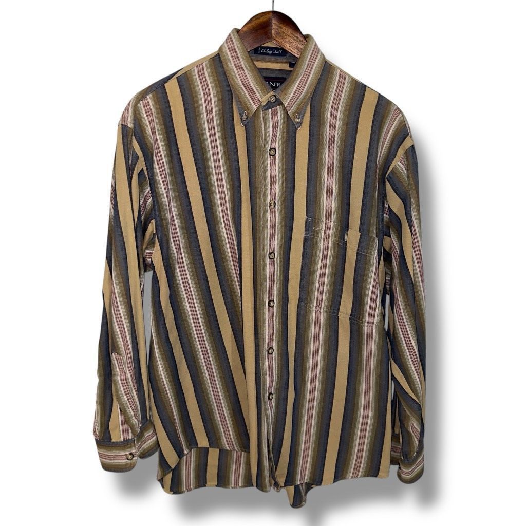 Gant GANT Brown and Green Chelsea Twill Button Down Shirt Size M Size US M / EU 48-50 / 2 - 1 Thumbnail