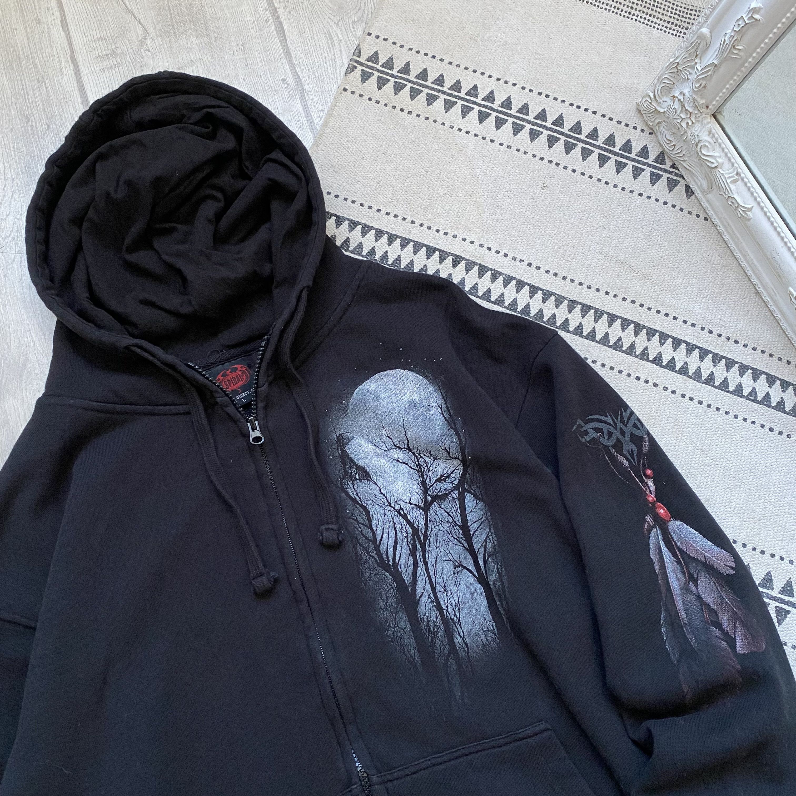 Russell Athletic 🐺Vintage 00 Y2K Wolf Graphic hoodie Zip up Wolves Rock Size US L / EU 52-54 / 3 - 3 Thumbnail