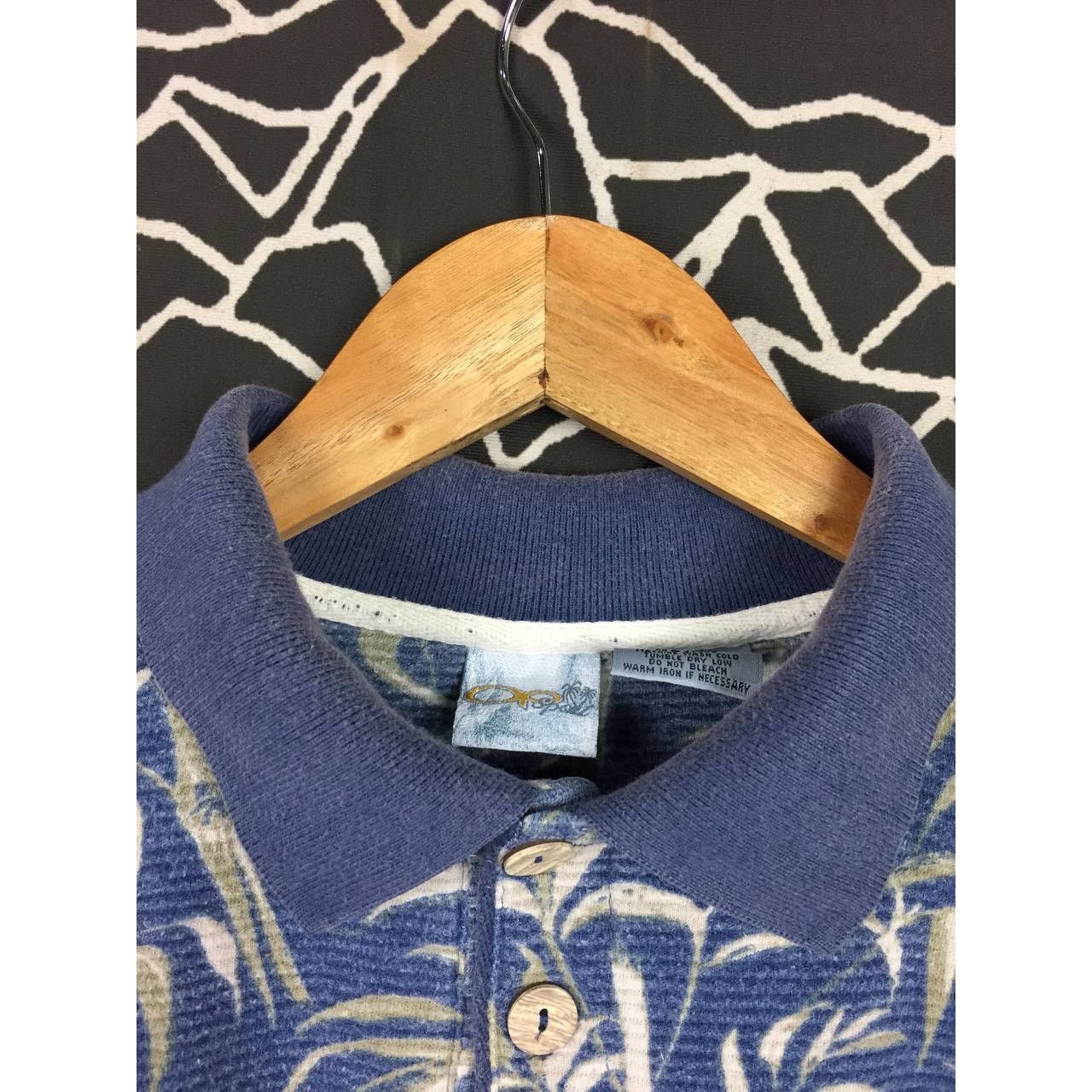 Ocean Pacific × Vintage Vtg 90s OP Ocean Pacific Bamboo Leaves AOP Polo Tee Size US M / EU 48-50 / 2 - 4 Thumbnail