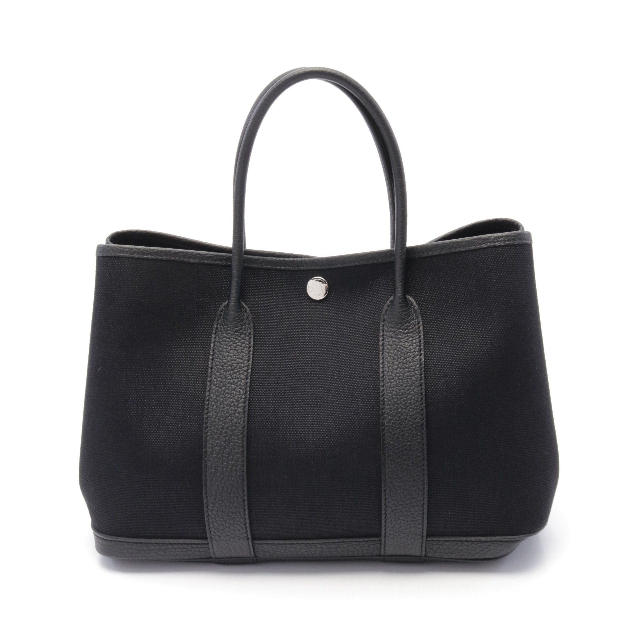 Hermes Hermes Garden Party Tpm Handbag Tote Bag Toile Military Leather Black Silver Hardware Z Stamp Size ONE SIZE - 1 Thumbnail