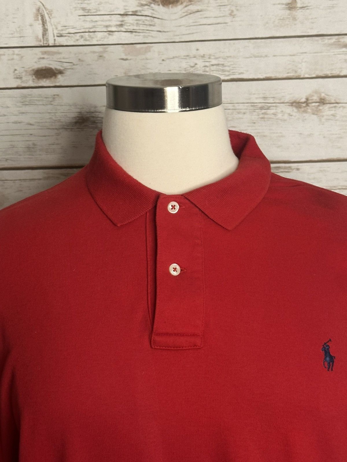 Polo Ralph Lauren Vintage Polo Ralph Lauren red short sleeve polo shirt XL Size US XL / EU 56 / 4 - 2 Thumbnail