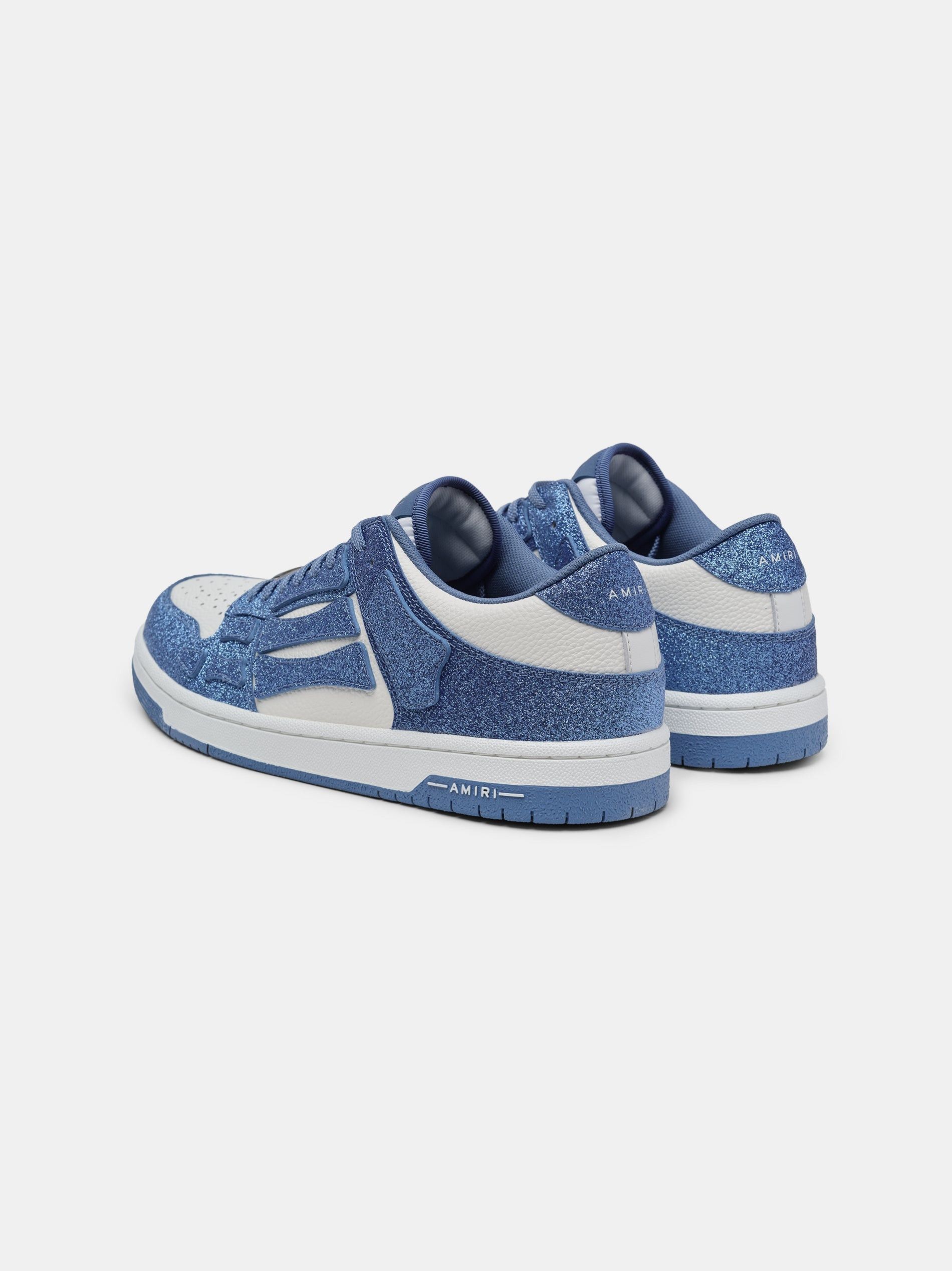Amiri oc11z0525 Shimmer Skelton Low-Top Sneakers in Blue/White Size US 9 / EU 42 - 4 Thumbnail